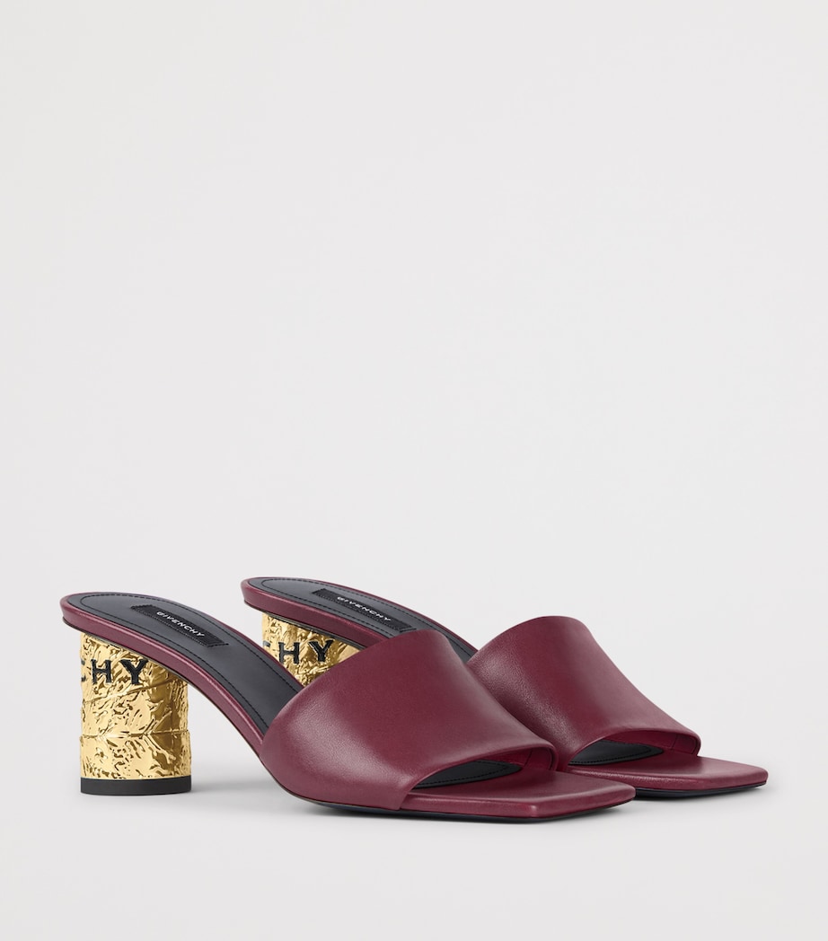 Leather Heeled Mules 65 BURGUNDY Image 2