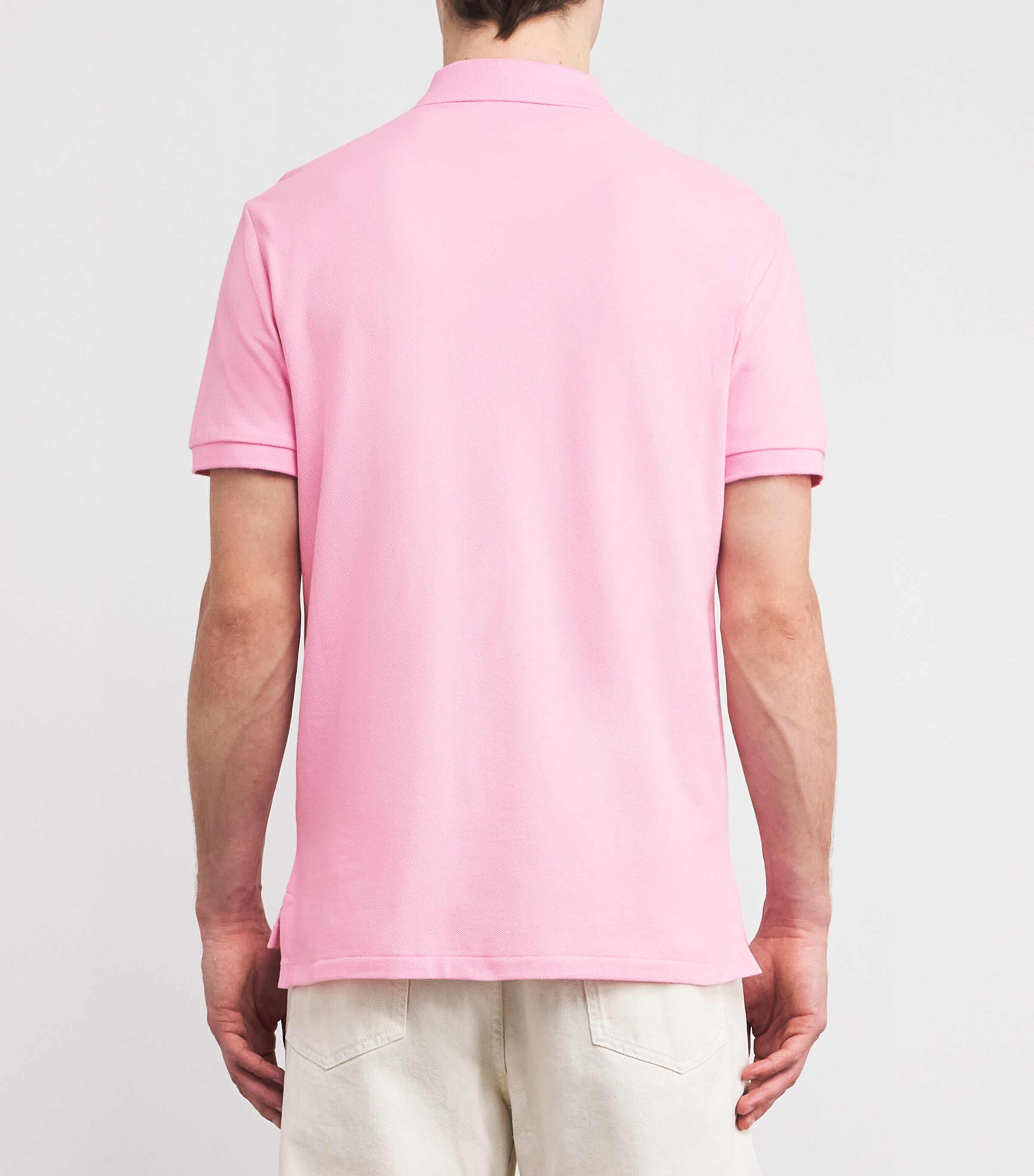 Cotton-Mesh Polo Shirt PINK Image 4