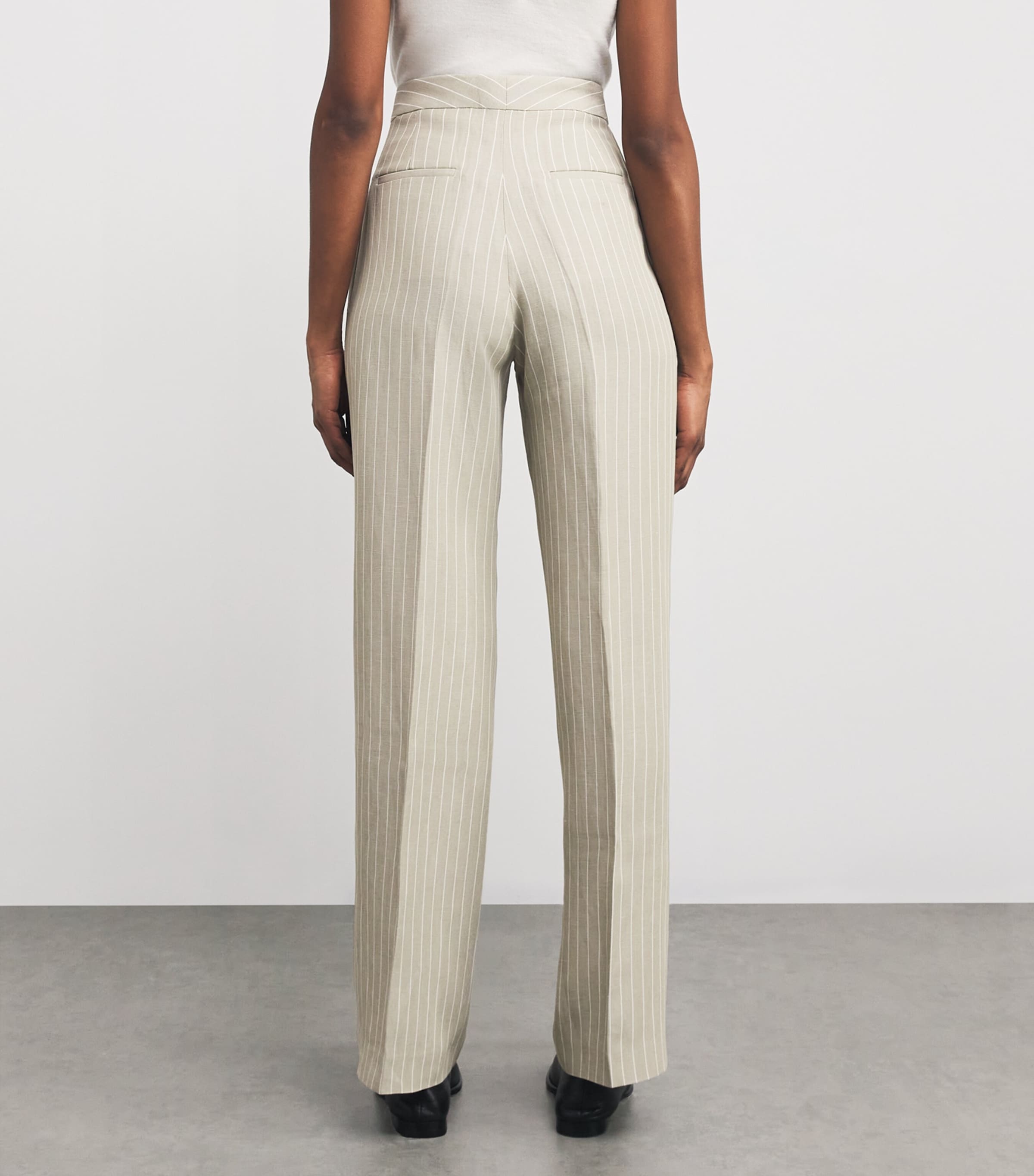 Pinstripe Straight-Leg Trousers VR1 ARGILLA/BIANCO Image 4