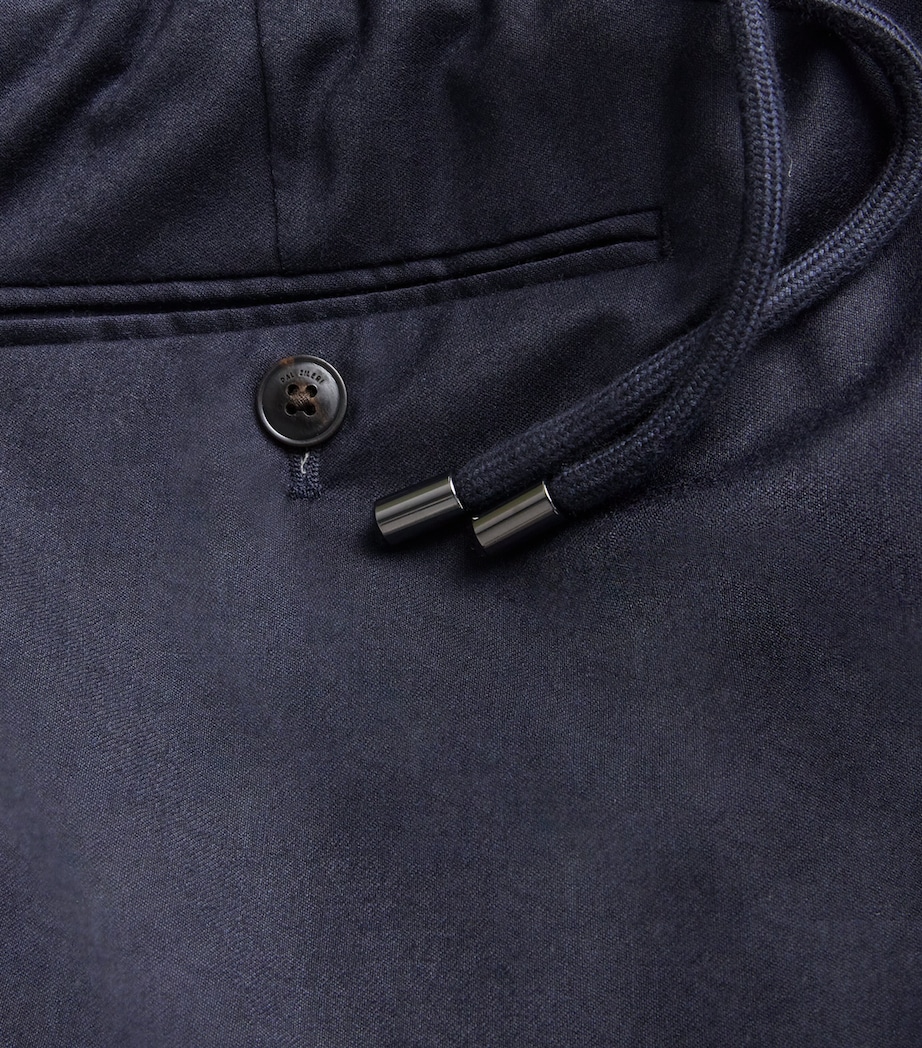 Wool Drawstring Trousers 01 BLUE NAVY Image 5