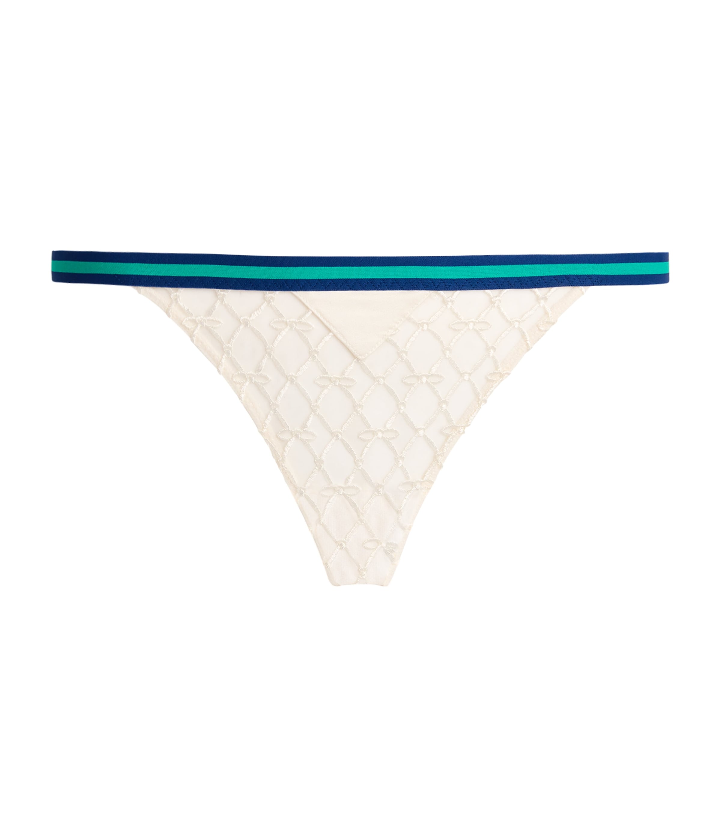 Fleur Du Mal Mesh Serena Thong In Neutral