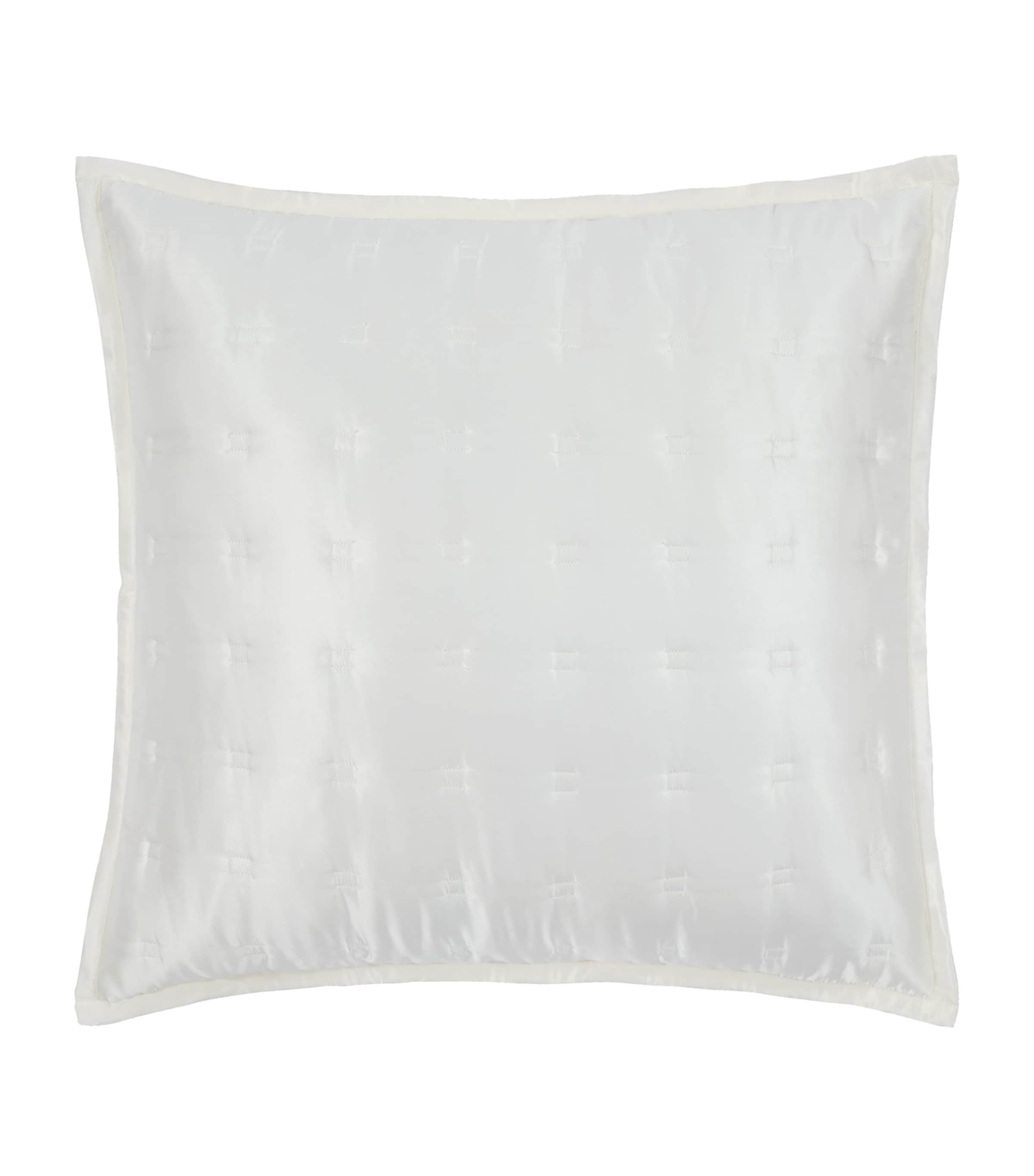Gingerlily Silk Windsor Square Cushion In Ivory