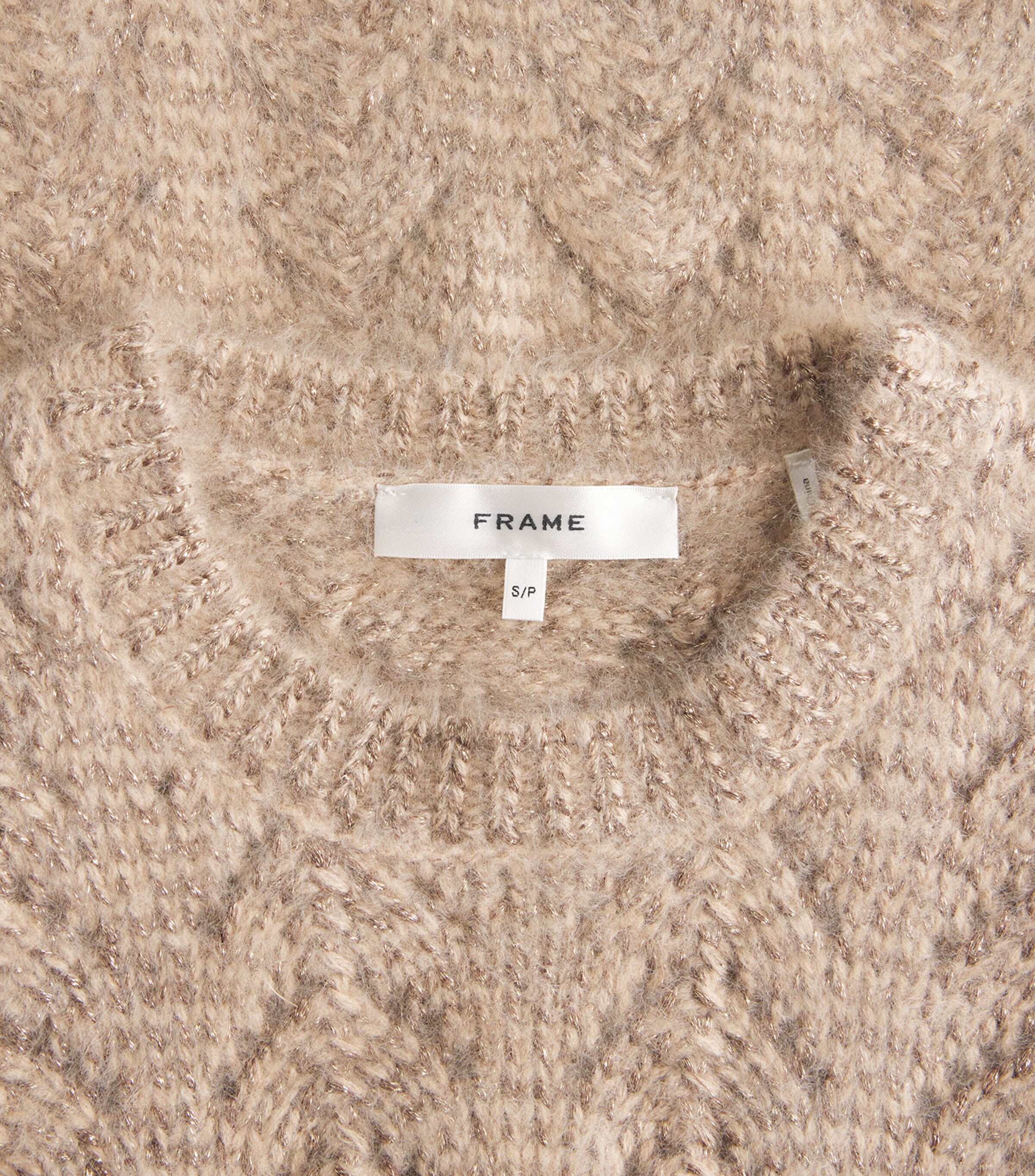 FRAME Womens The Lurex Sweater Oatmeal Image 6