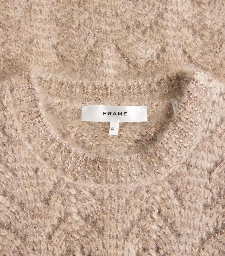 FRAME Womens The Lurex Sweater Oatmeal Image 6