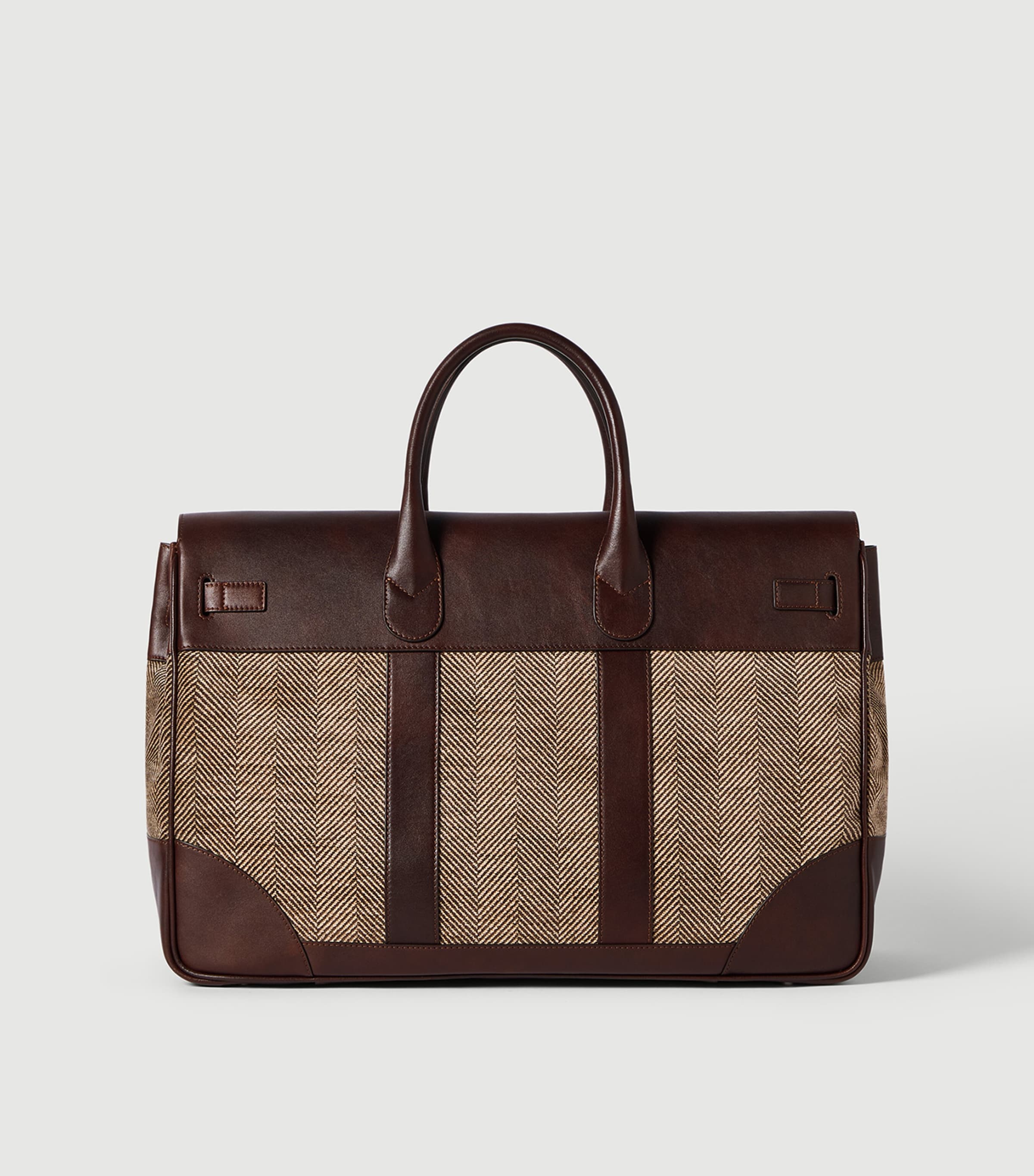 Brunello Cucinelli Leather-Trim Chevron Holdall Image 4