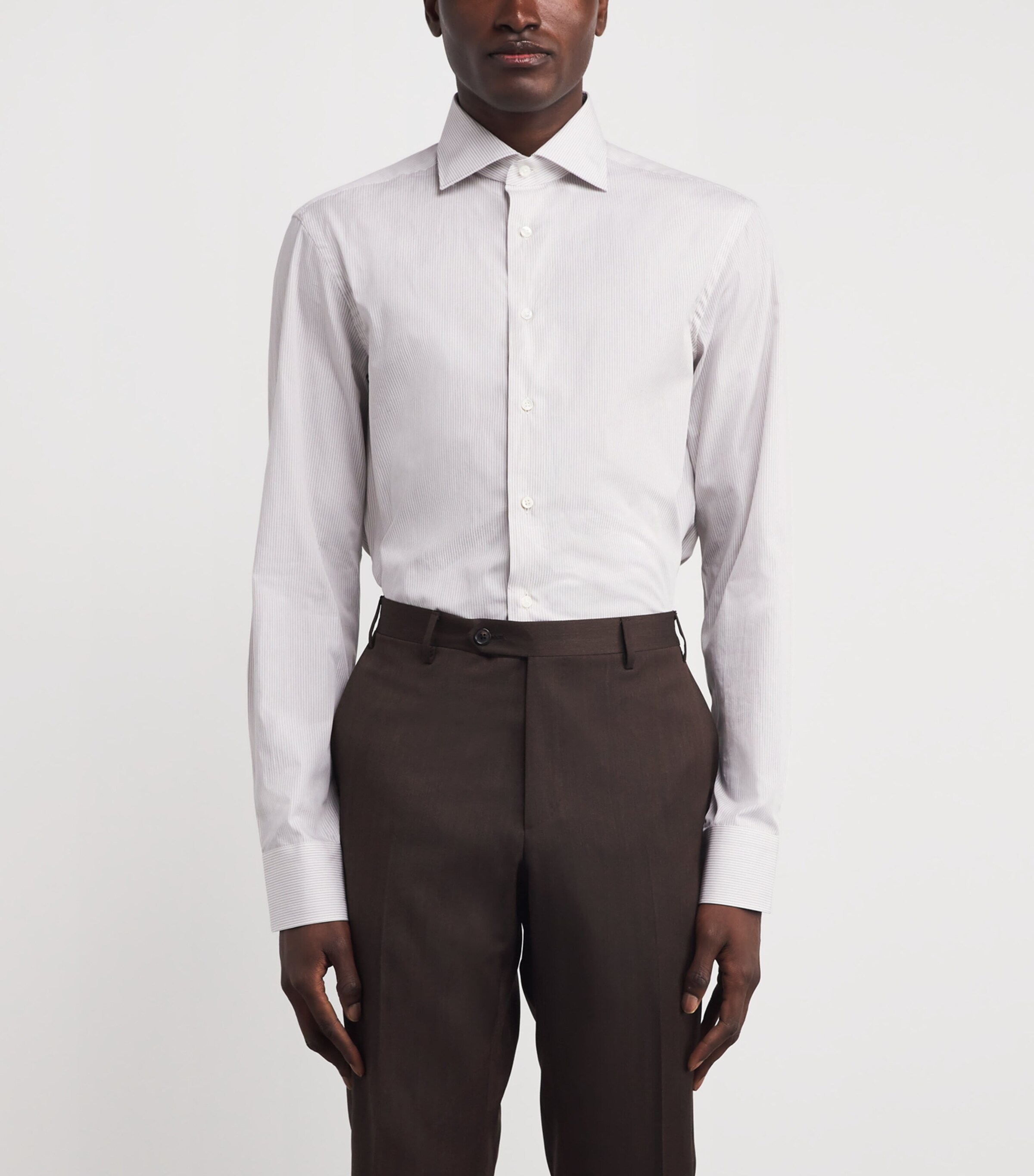 Canali Mens Cotton Stripe Shirt Image 3