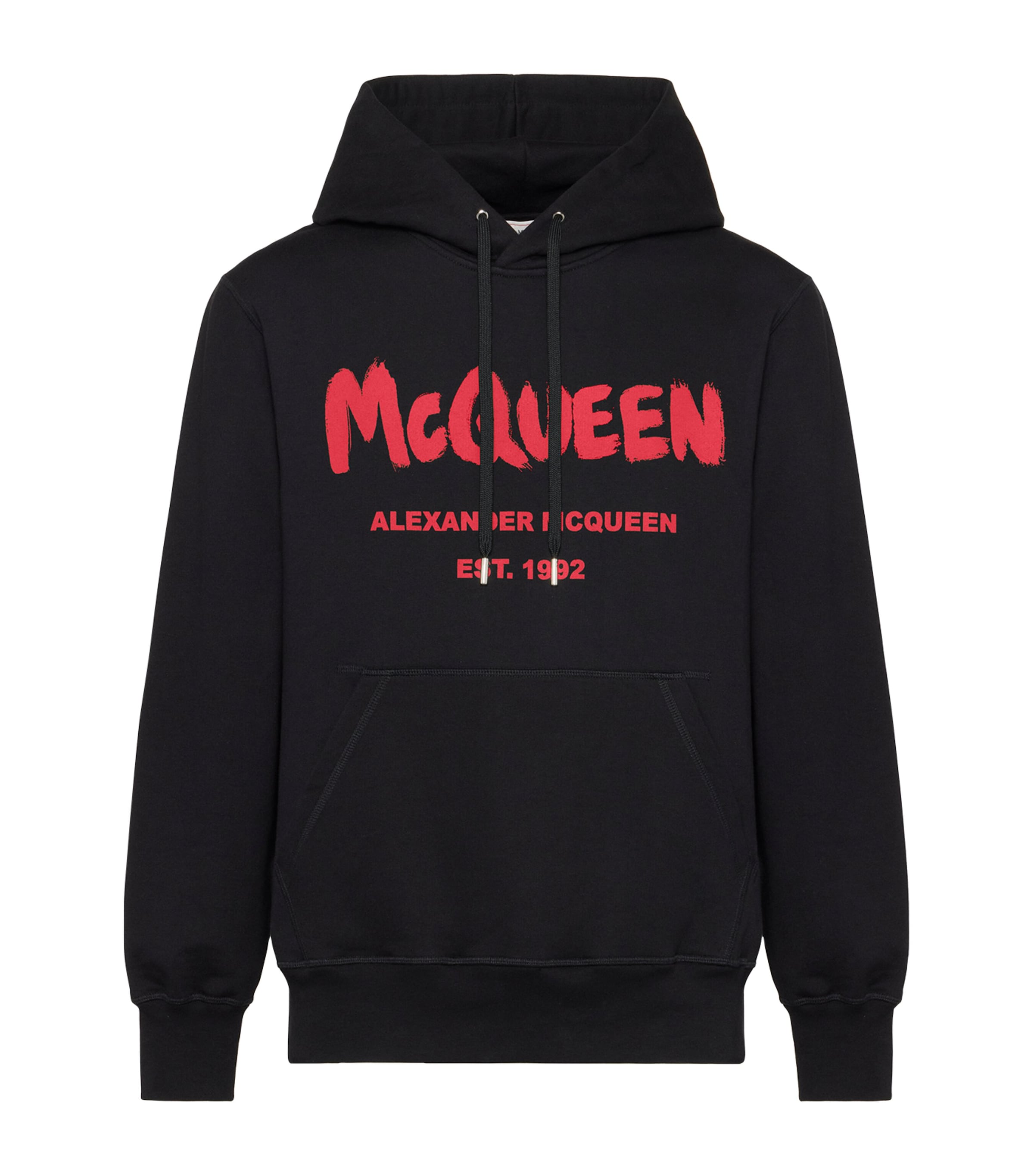 Shop Alexander Mcqueen Graffiti Logo Hoodie In Neutral