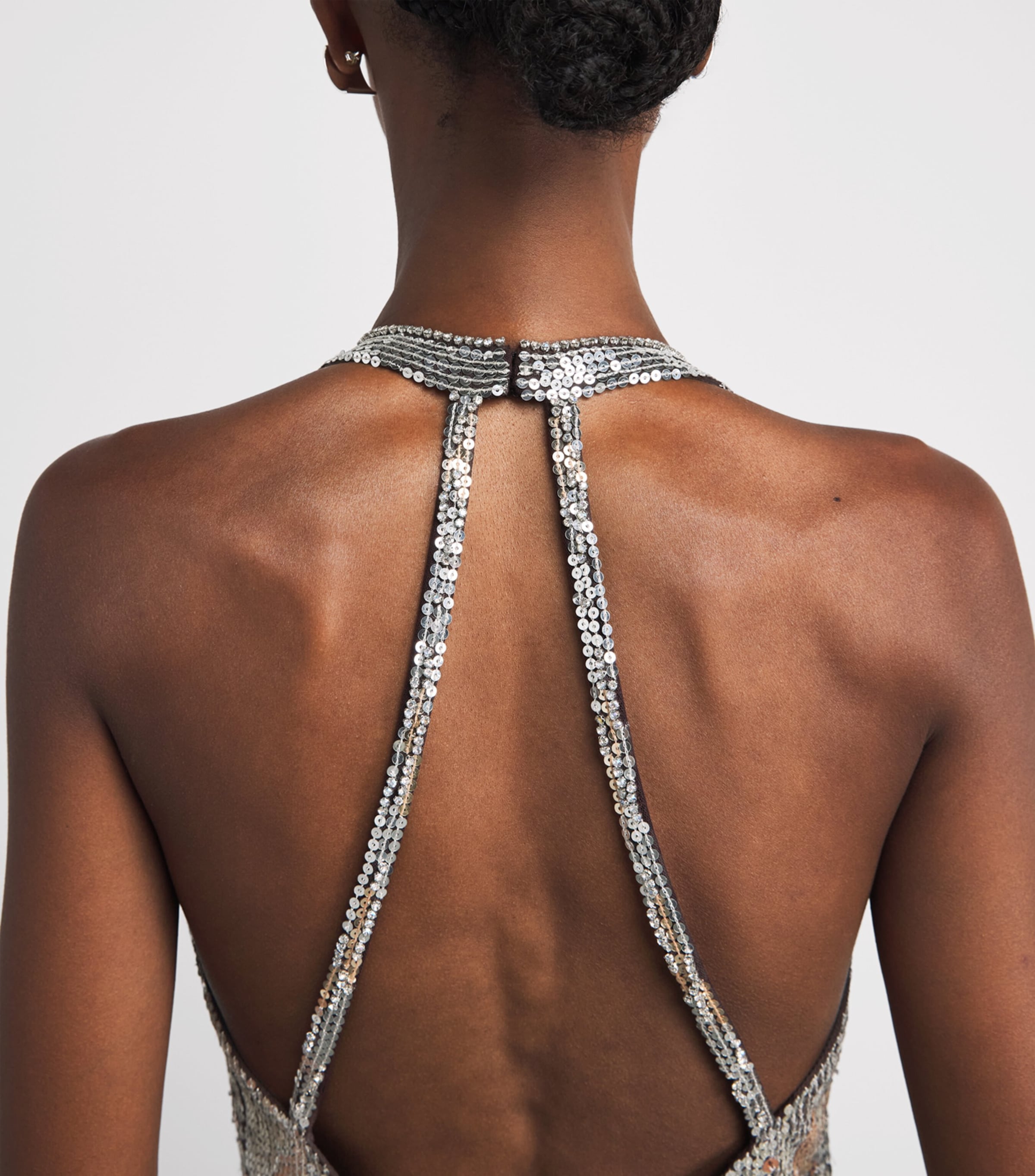 Jenny Packham Womens Embellished Wild Rose Gown Cacao Image 5