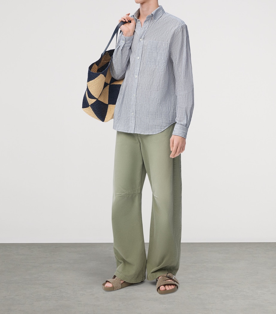 x Paula's Ibiza Cotton-Blend Anagram Shirt BLUE/WHITE Image 2