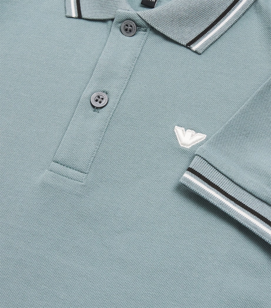 Stretch-Cotton Logo Polo Shirt (4-16 Years) STORMY SEA Image 3