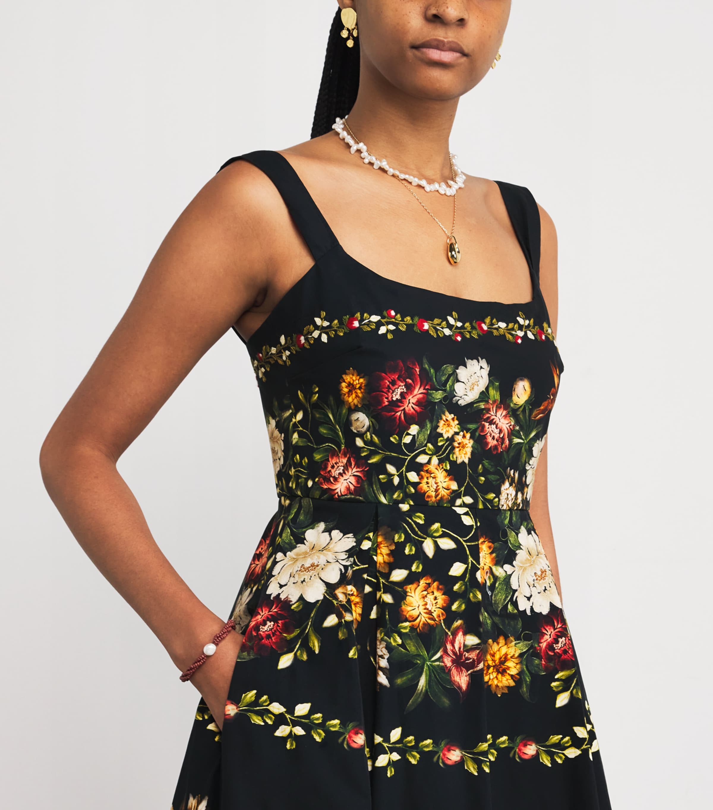 Cotton Floral Midi Dress MULTICOLOR Image 4