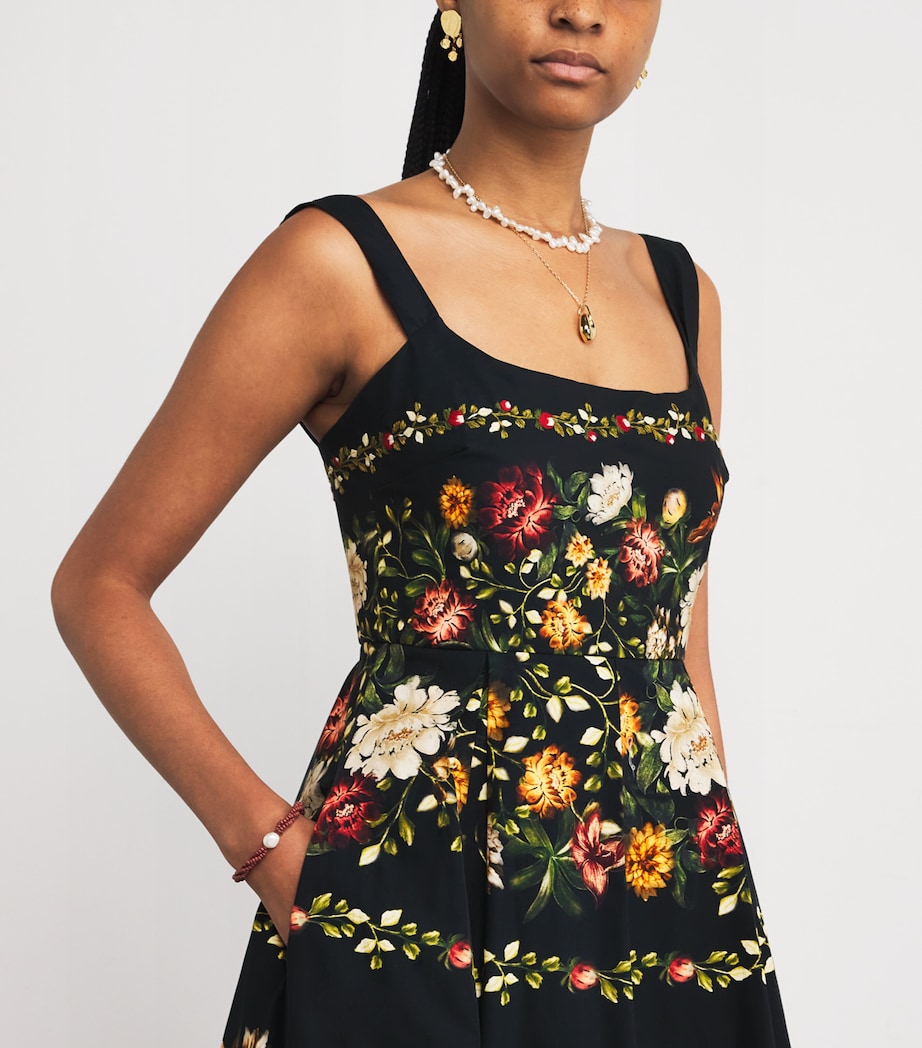 Cotton Floral Midi Dress MULTICOLOR Image 4