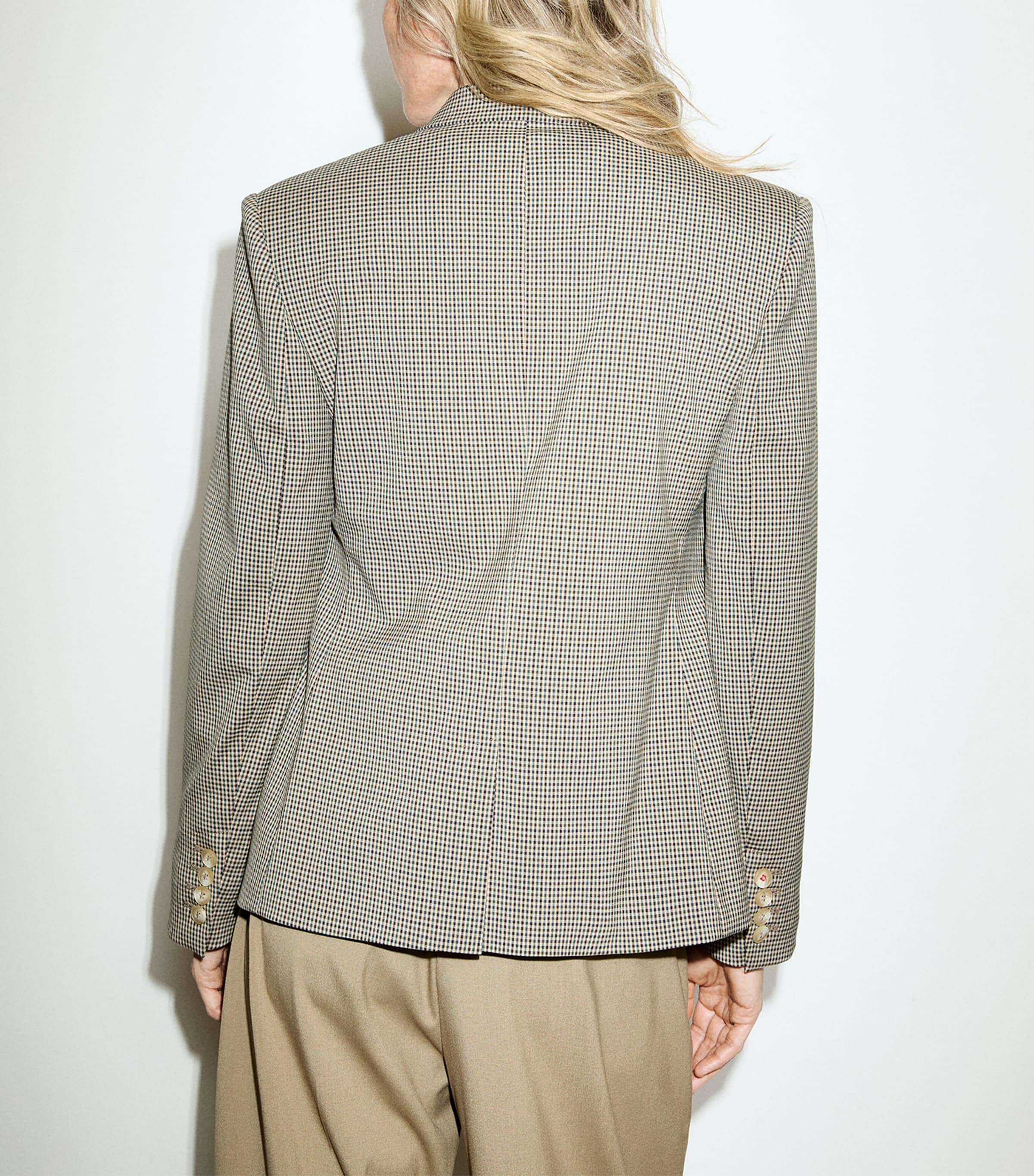 MAX&Co. Womens Double-Breasted Blazer Beige Image 3