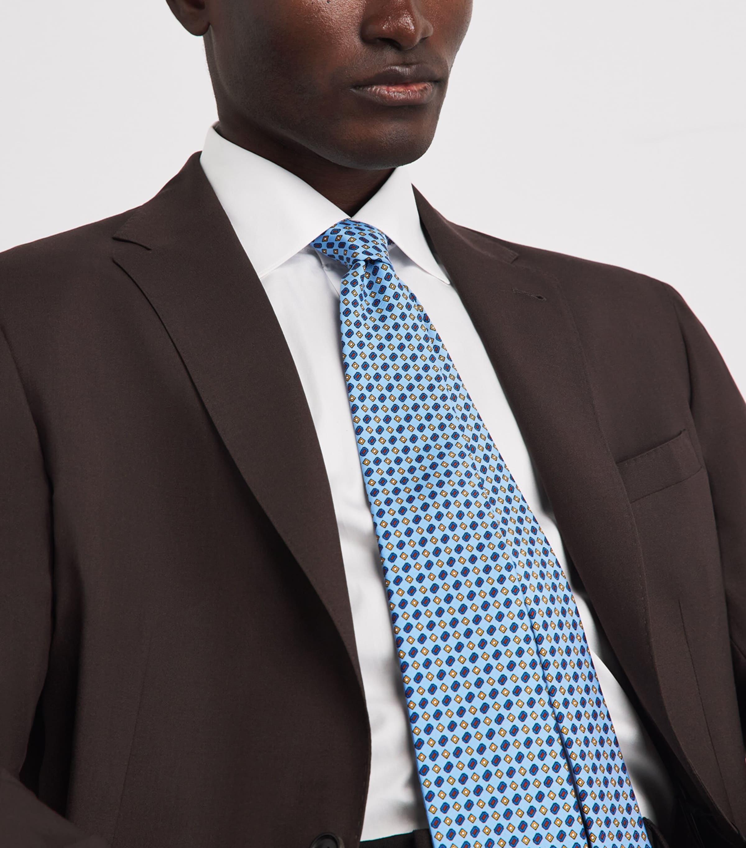 E. Marinella Silk Printed Tie Blue Image 2
