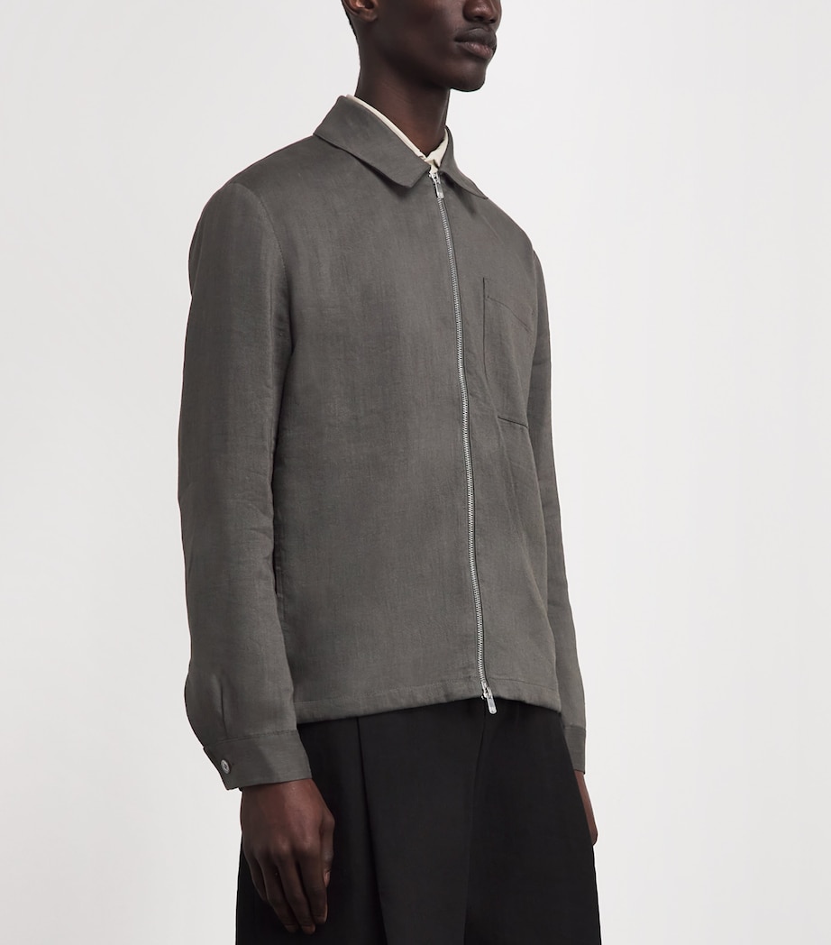 Marco Pescarolo Mens Wool-Linen Jacket Olive Image 4