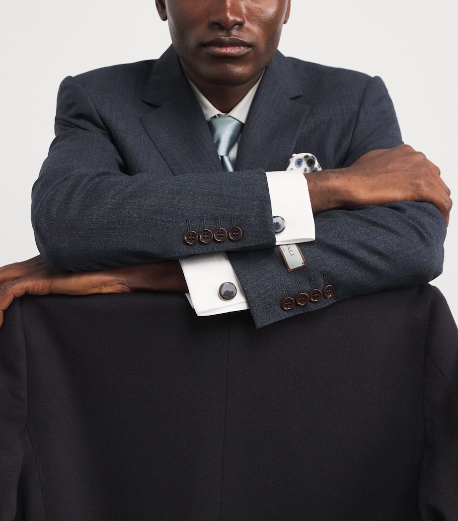 Sterling Silver Dendritic Agate Cufflinks ROSE GOLD Image 2