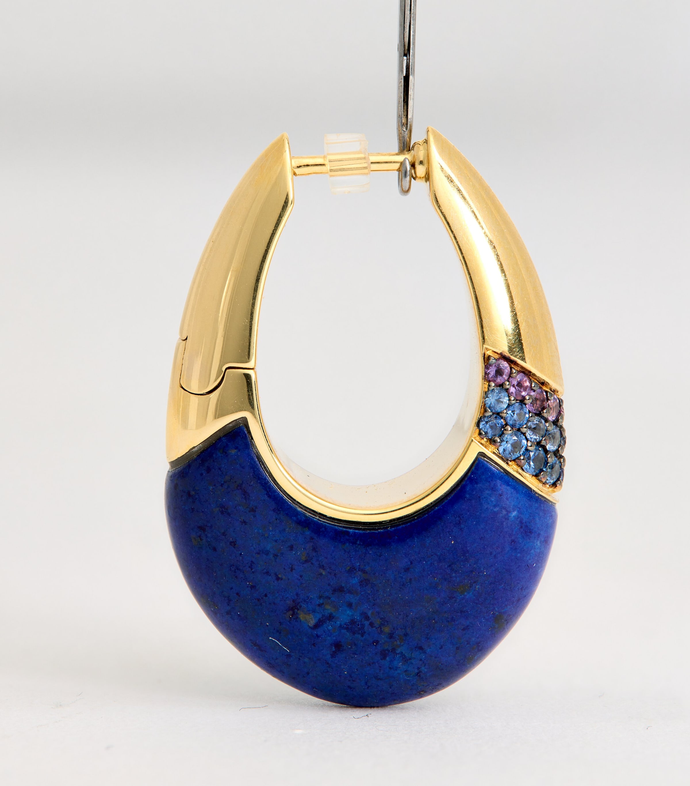 Yellow Gold, Lapis and Sapphire Bernadette Oval Earrings YELLOW GOLD Image 4