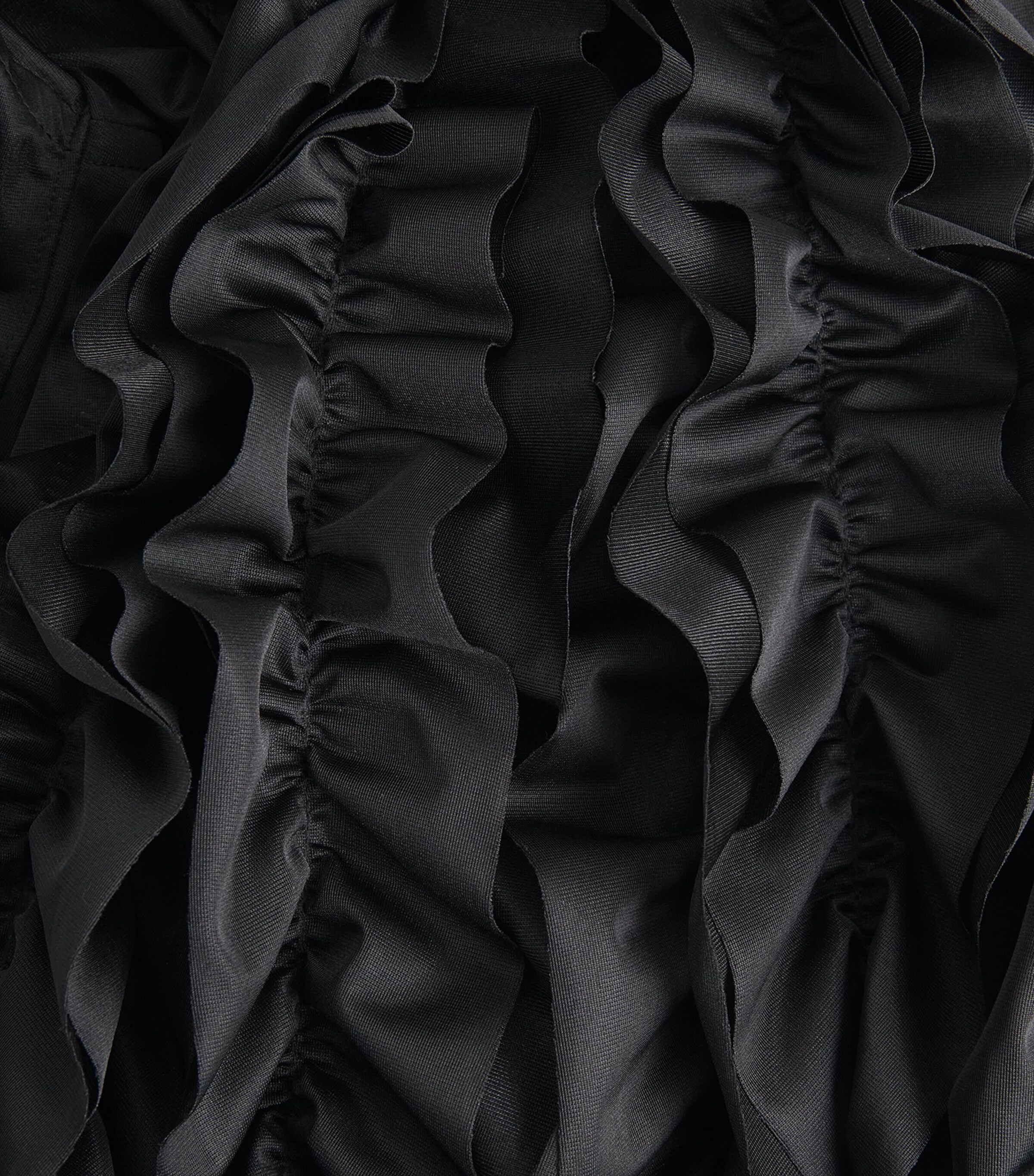 Comme Des Garçons Homme Plus Black Ruffled Zip-Detail Shirt