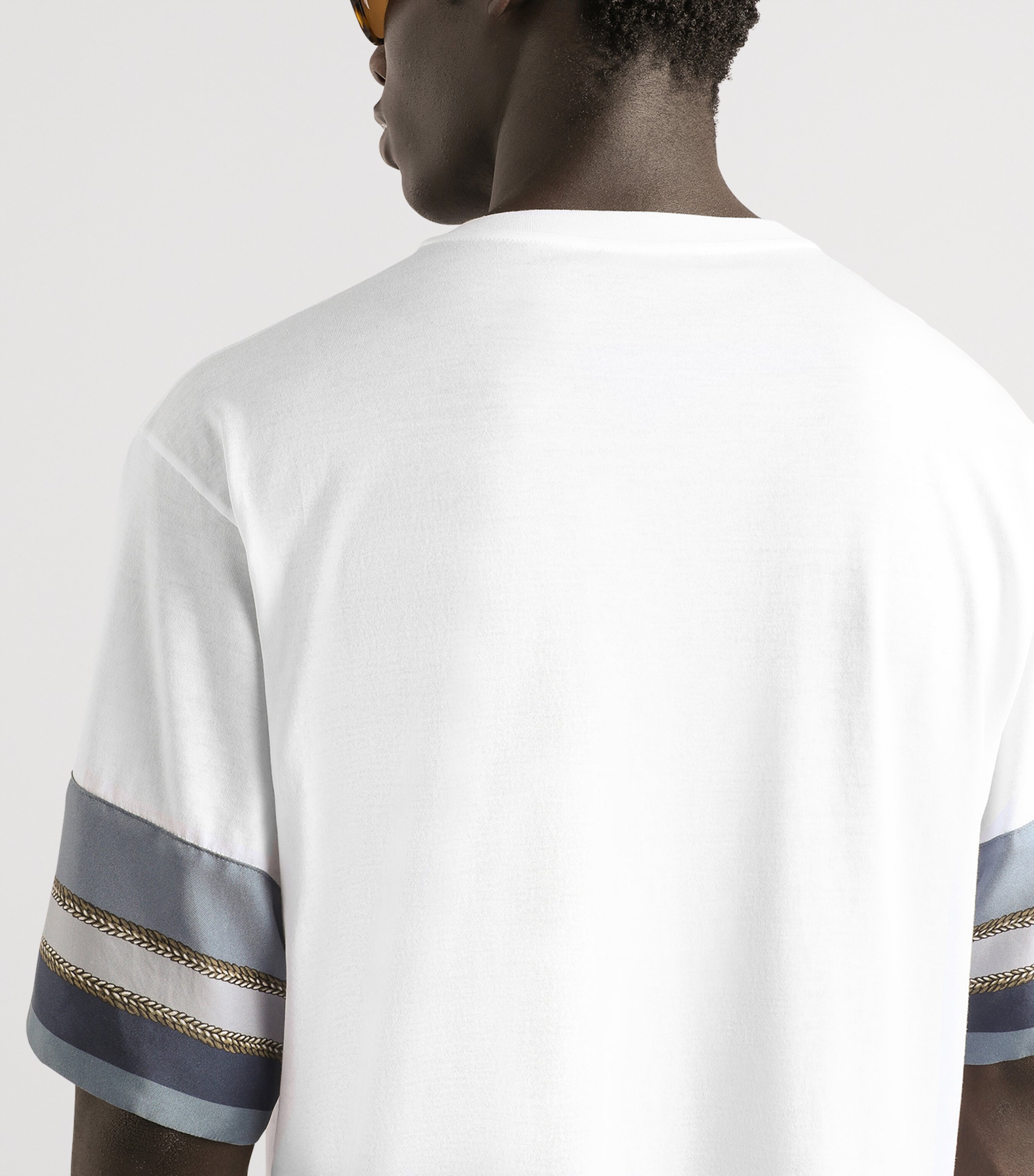Dolce&Gabbana Mens Cotton-Silk Pocket T-Shirt Optical White Image 4