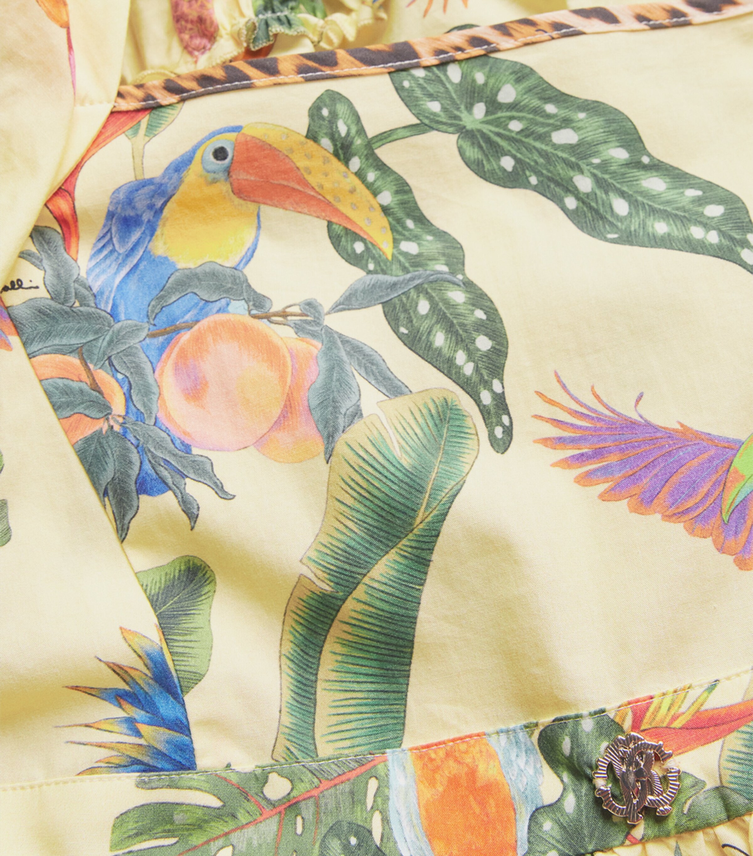 Cotton Tropical Print Dress (4-14 Years) TROPICANA YELLOW Image 3
