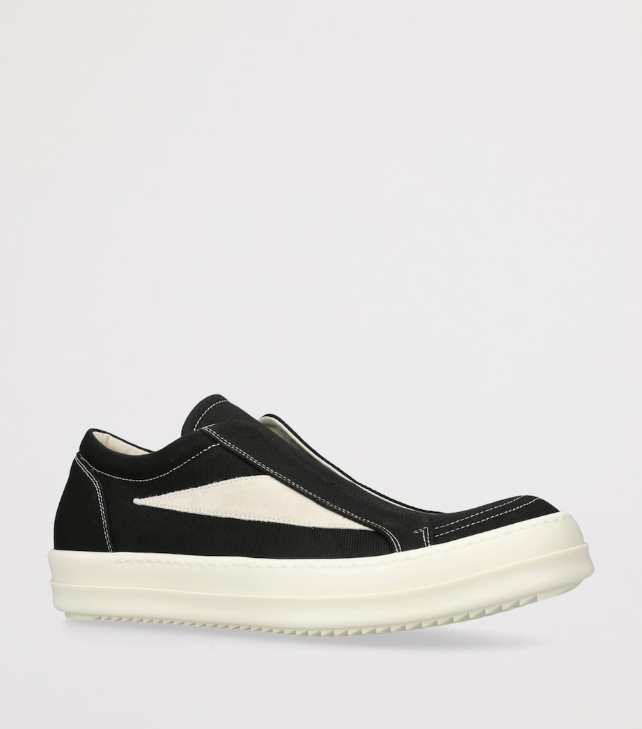 Rick Owens DRKSHDW Canvas Laceless DRKSHDW Low-Top Sneakers Blk/white Image 3
