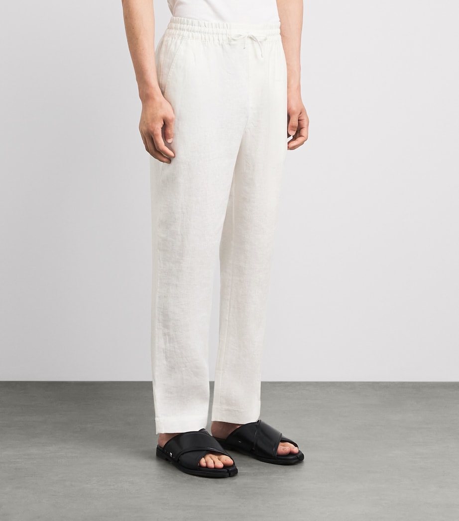 CHÉ Mens Linen Avila Drawstring Chinos White Image 4