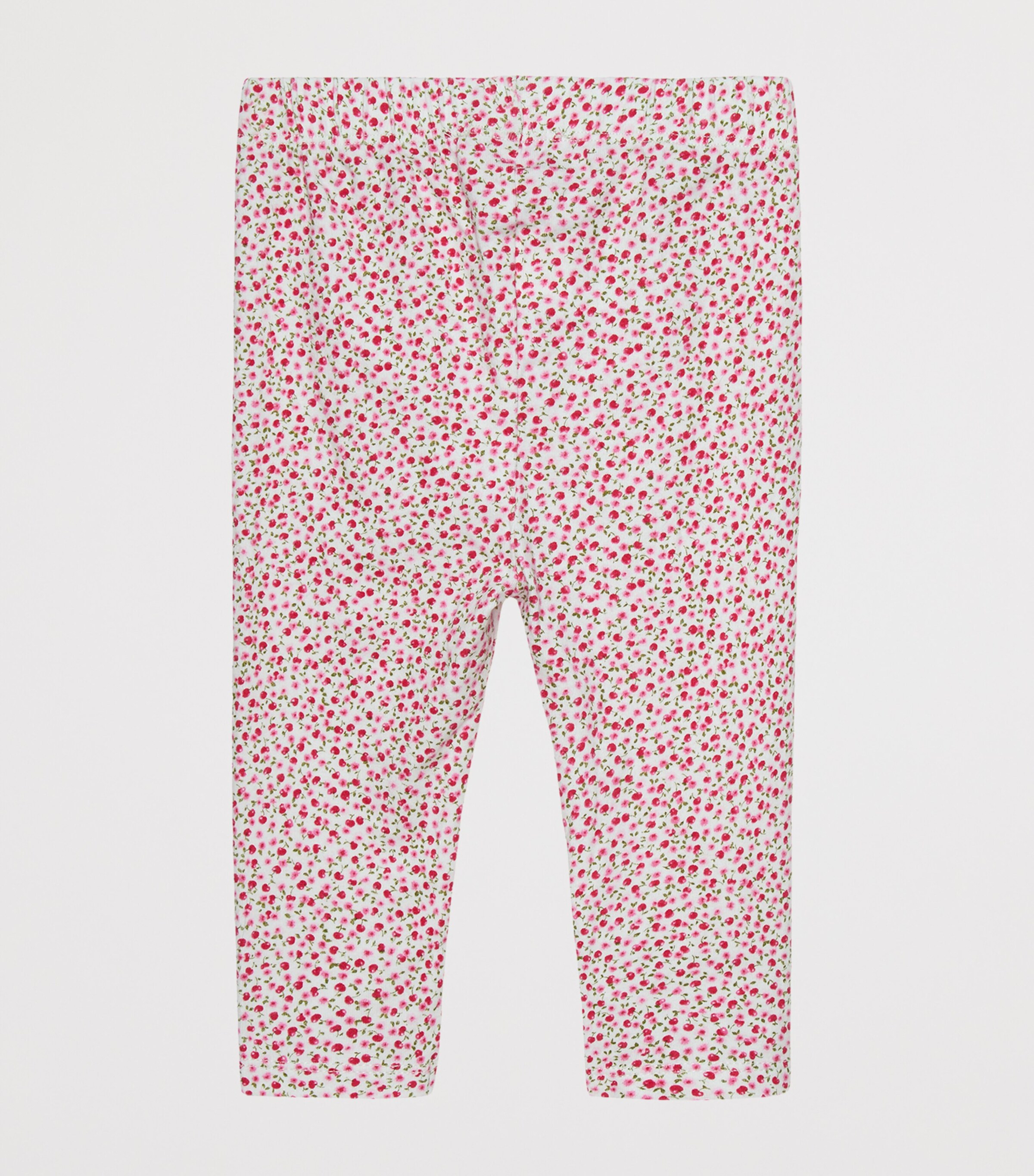 Trotters Stretch-Cotton Cherry Leggings (3-24 Months) Red Cherry Ditsy Image 2