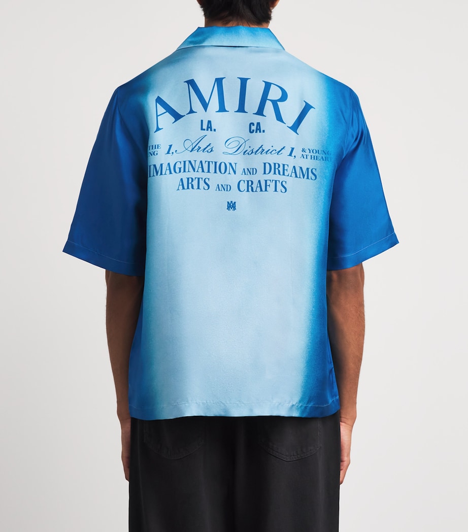AMIRI Mens Silk Arts District Short-Sleeve Shirt Sapphire Image 5