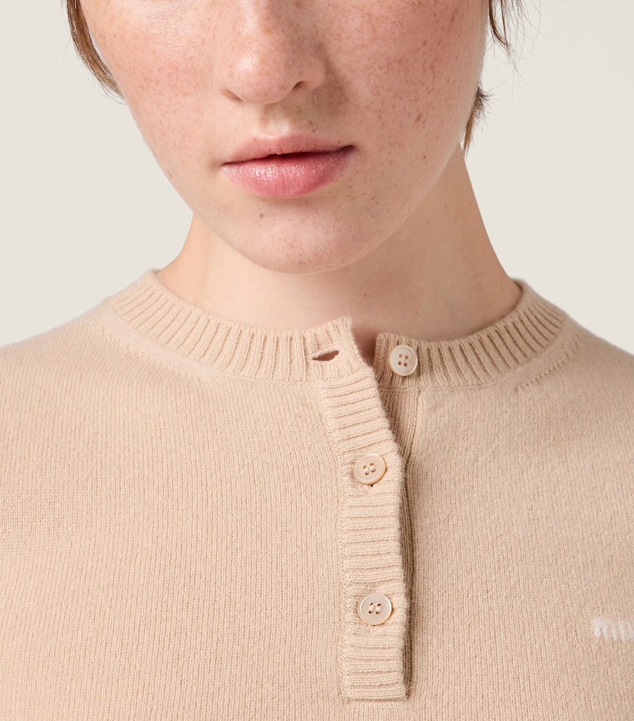Miu Miu Womens Cashmere Short-Sleeve Sweater Image 4