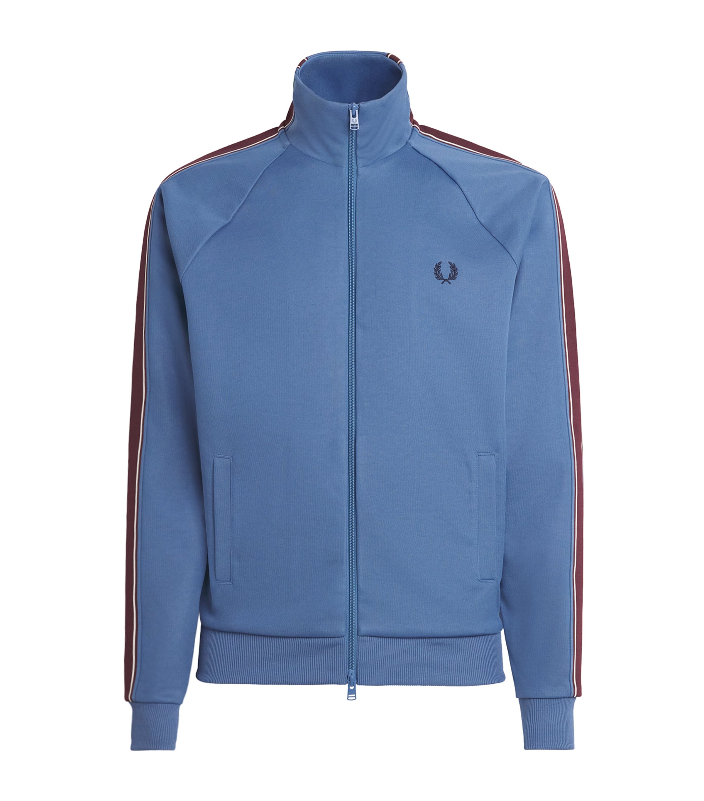 Fred Perry Mens Tramline Tape Track Jacket Ace Blue Image 1