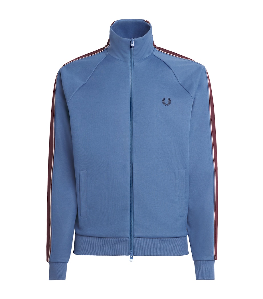 Fred Perry Mens Tramline Tape Track Jacket Ace Blue Image 1
