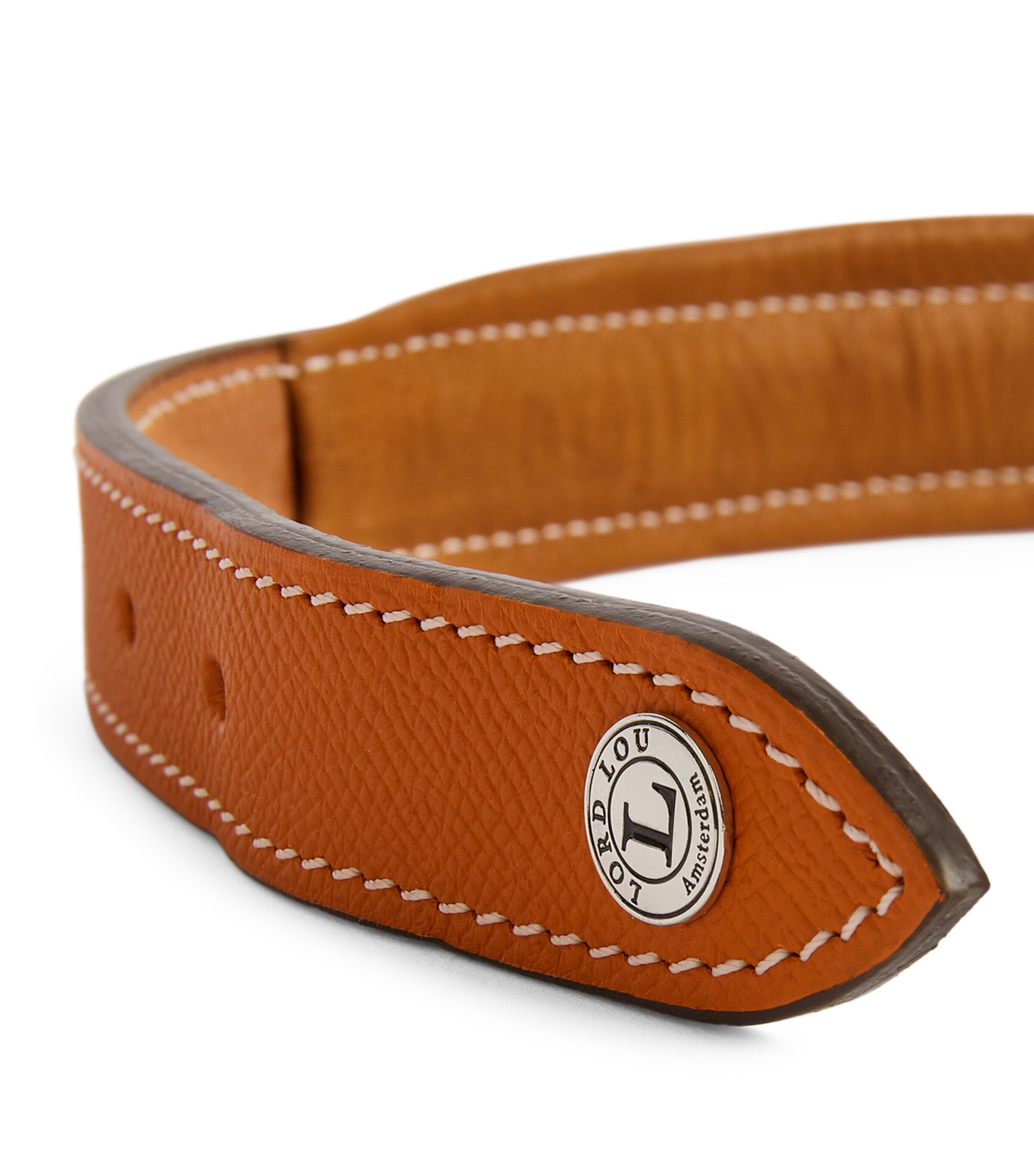 Lord Lou Leather Ascot Dog Collar (Medium) Orange Image 4
