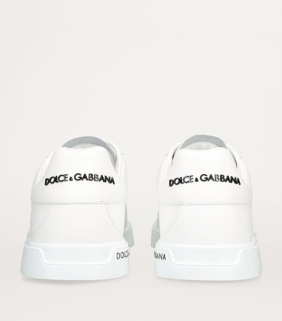 Dolce&Gabbana Leather Portofino Sneakers White Image 2