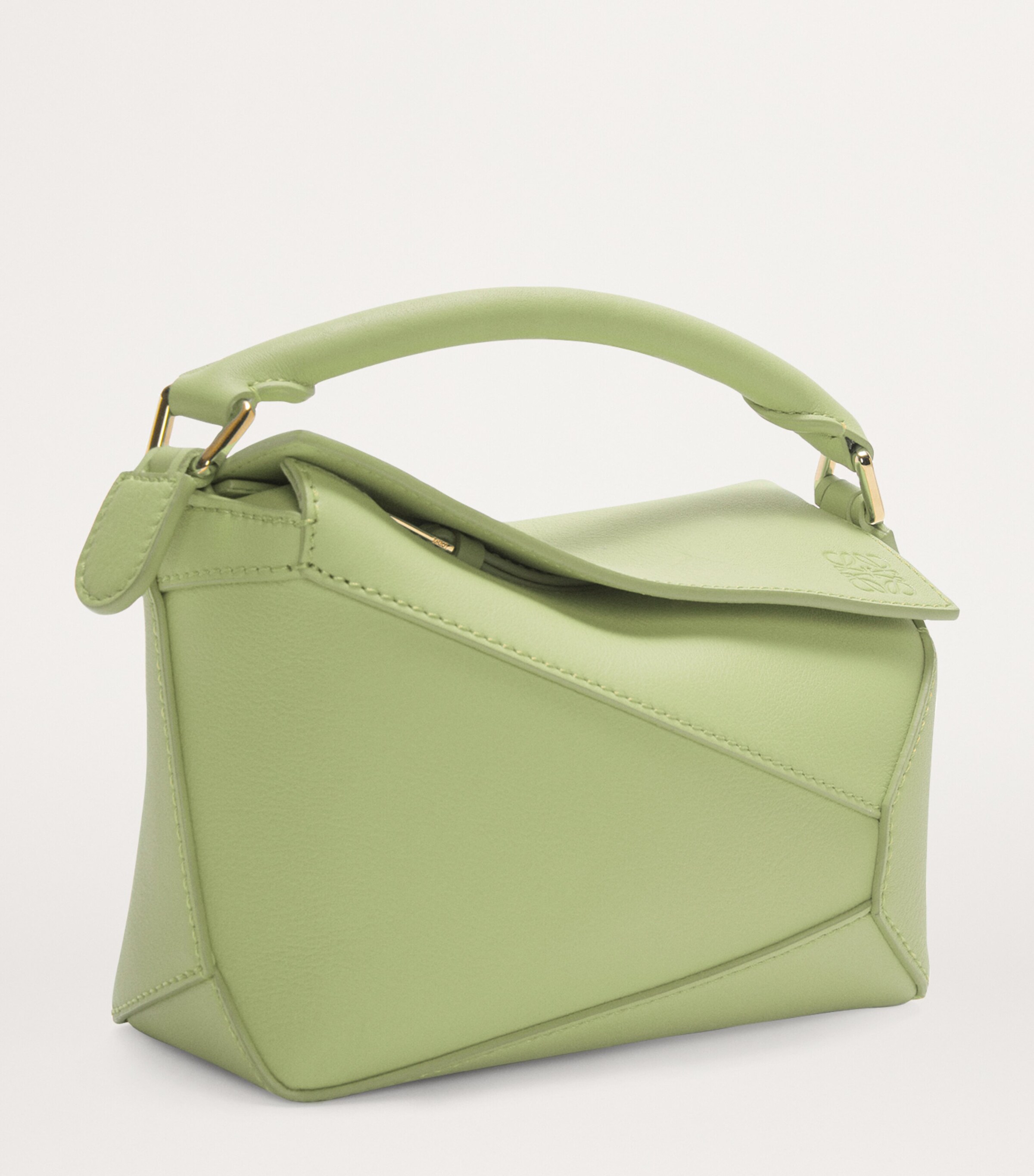 LOEWE Mini Leather Puzzle Edge Top-Handle Bag Light Pear Image 2