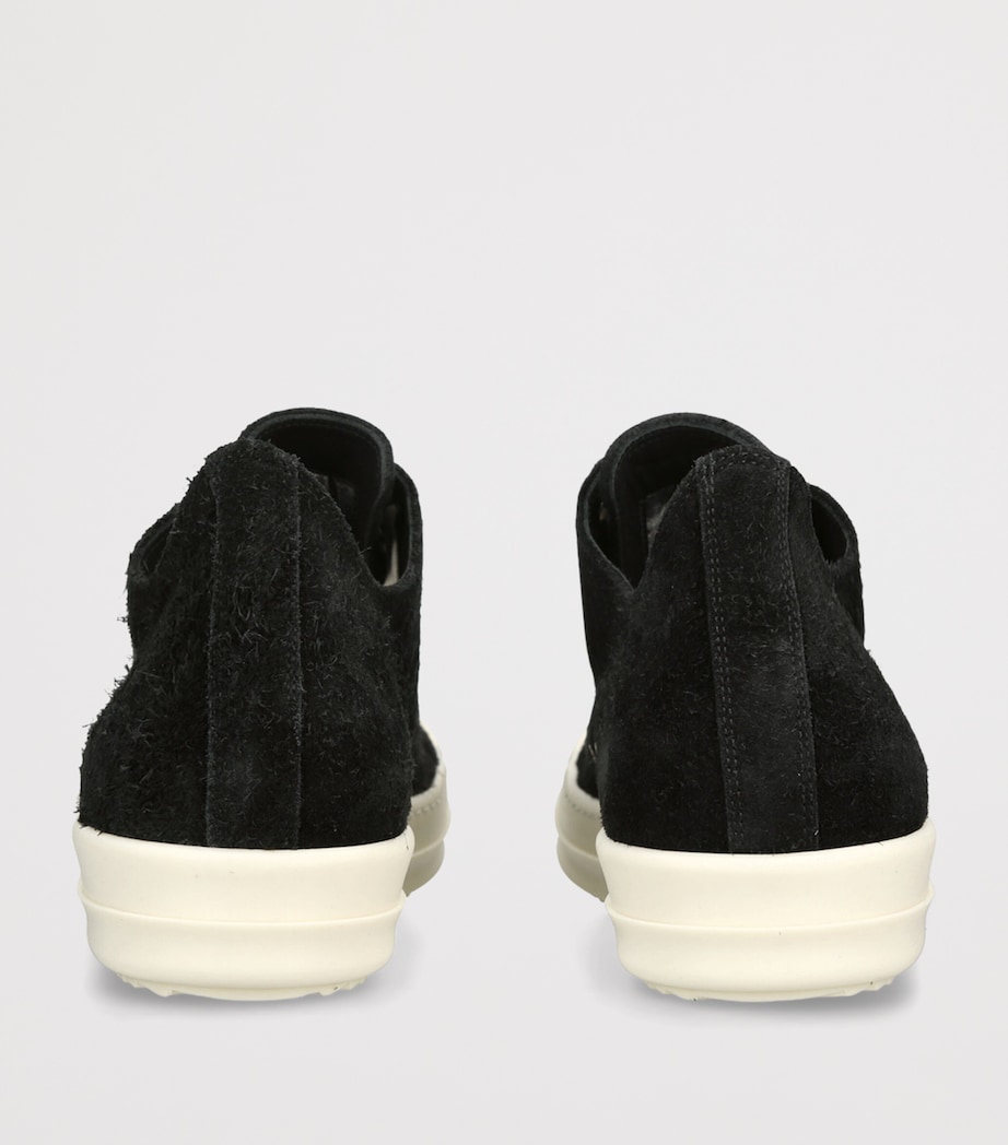 Rick Owens Suede Classic Low-Top Sneakers Black Image 4