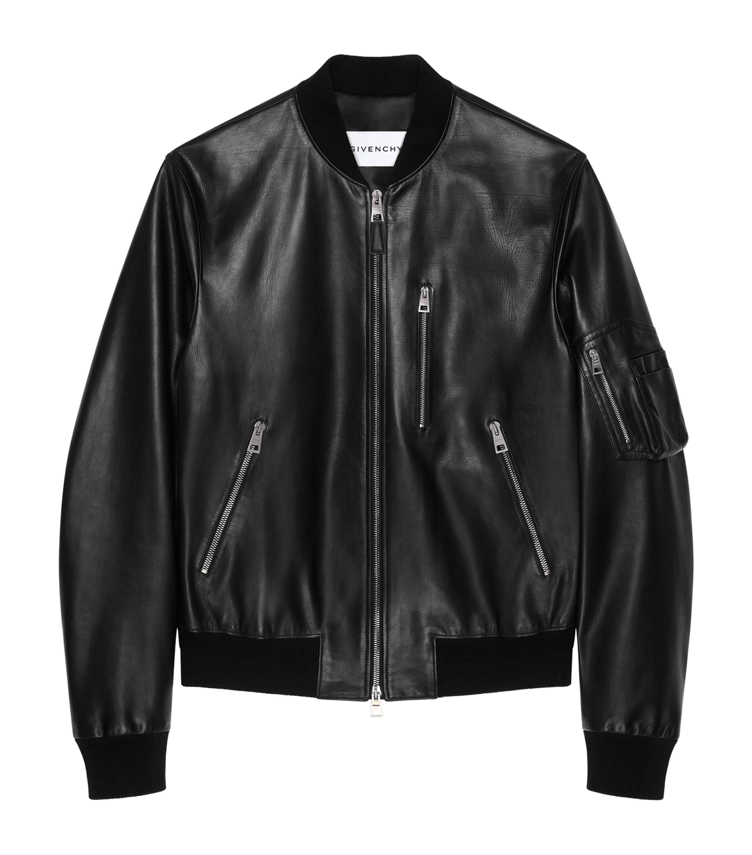 Givenchy Black Leather Bomber Jacket | Harrods US