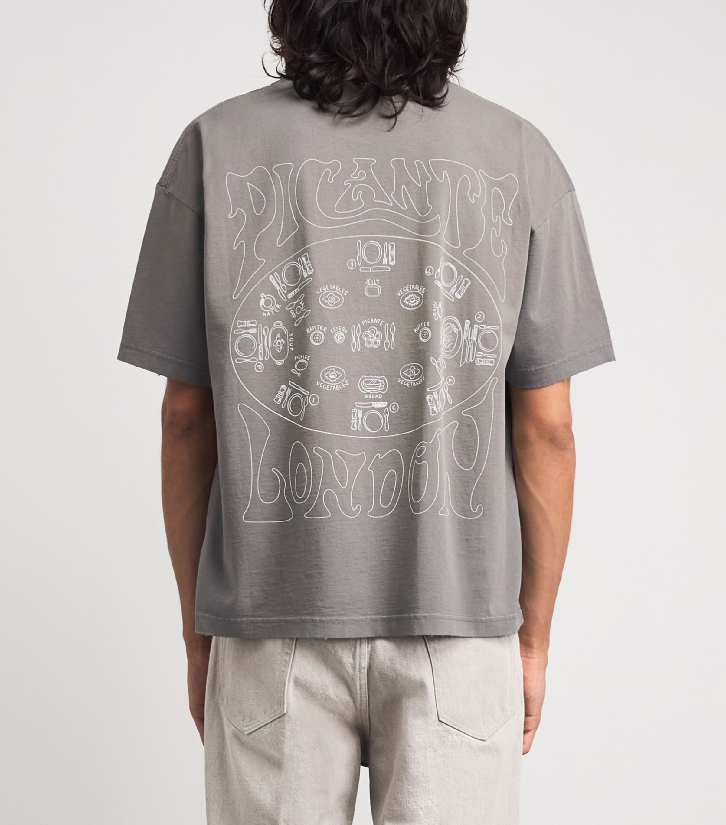 Picante Mens Organic Cotton Sacramento T-Shirt Smoke Image 5