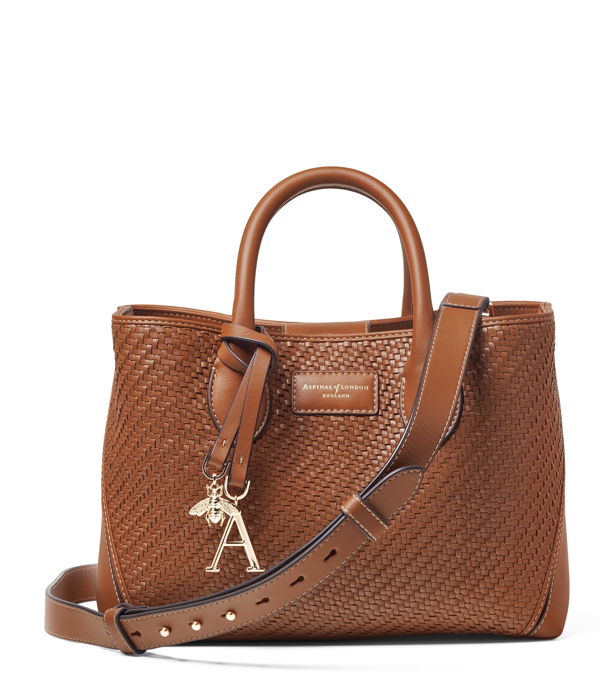 Aspinal Of London Womens Tan London Logo-embossed Midi Leather Tote Bag In Brown