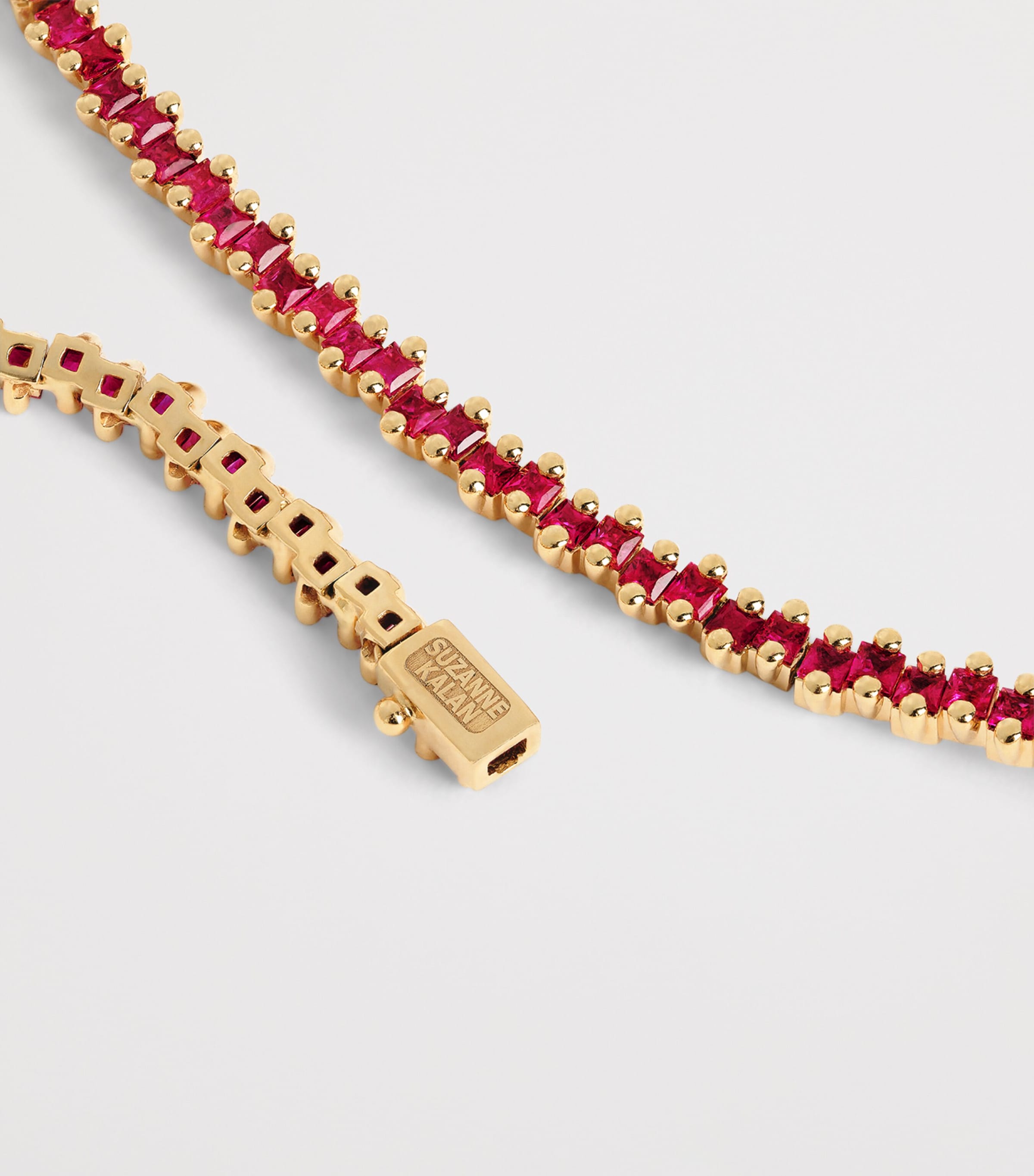 Rose Gold and Ruby Princess Tennis Necklace 18K RG/R Image 3