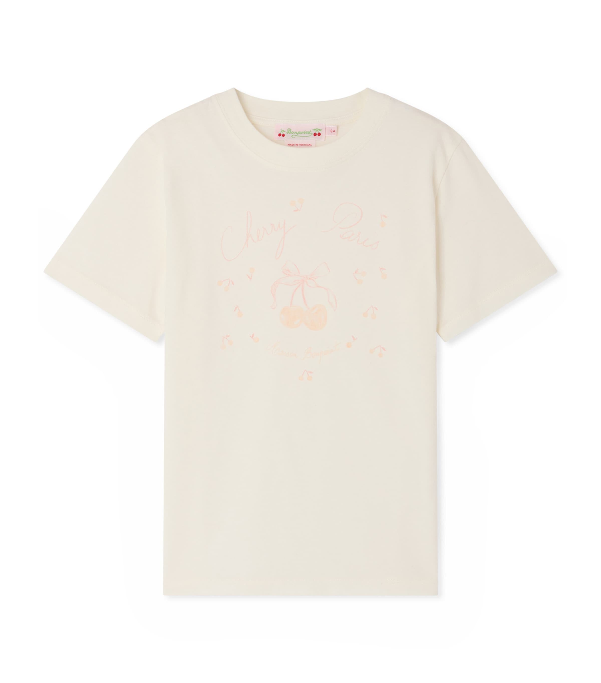 Bonpoint Cotton Cherry T-Shirt (10-14 Years) Upb Blanc Lait Image 1