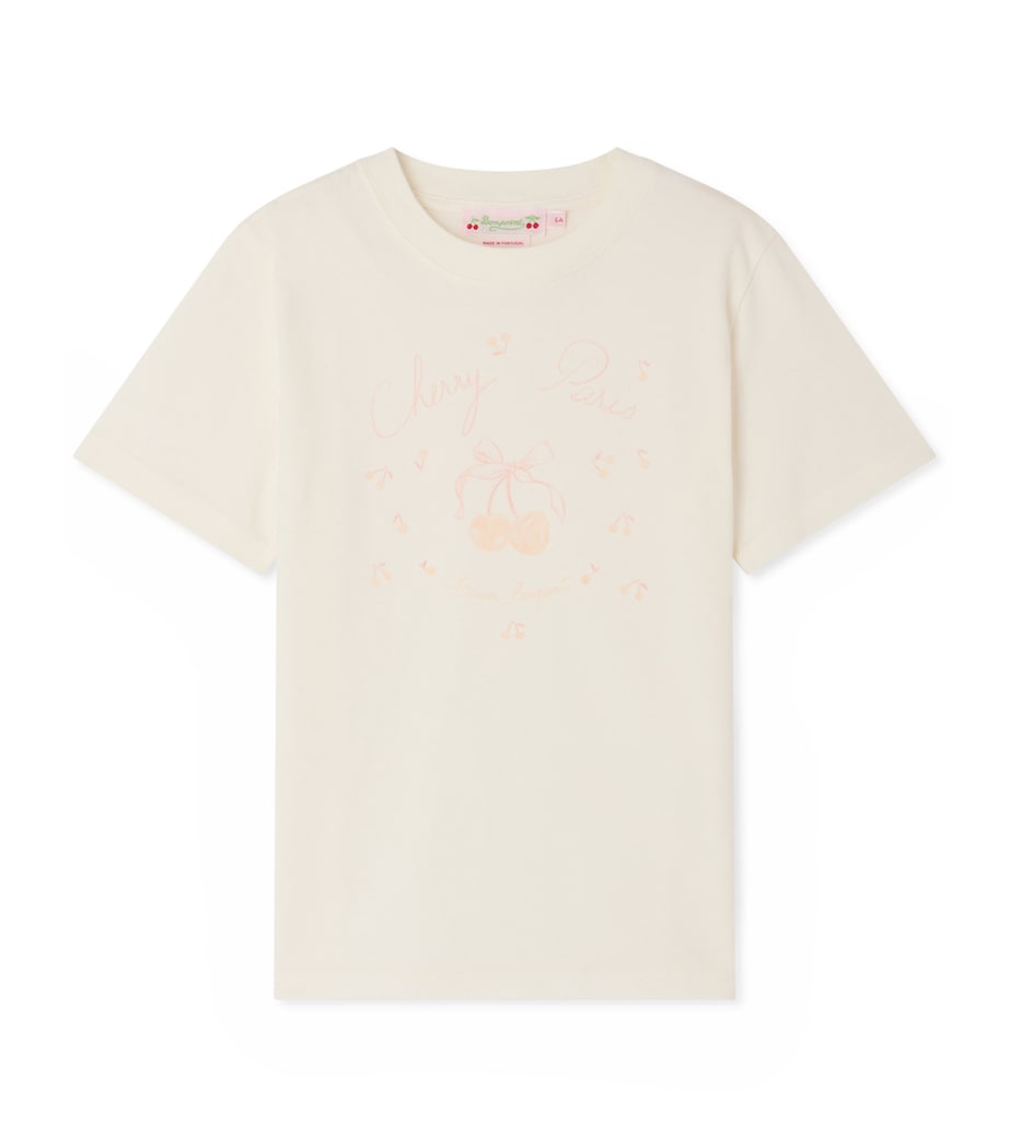 Bonpoint Cotton Cherry T-Shirt (10-14 Years) Upb Blanc Lait Image 1
