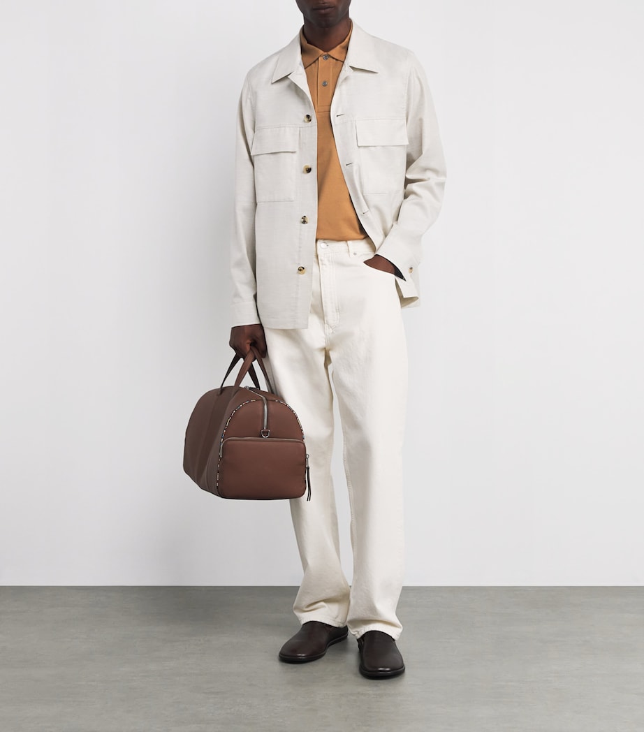 Cotton Artist Stripe Placket Polo Shirt 61_MEDIUM BEIGE Image 2