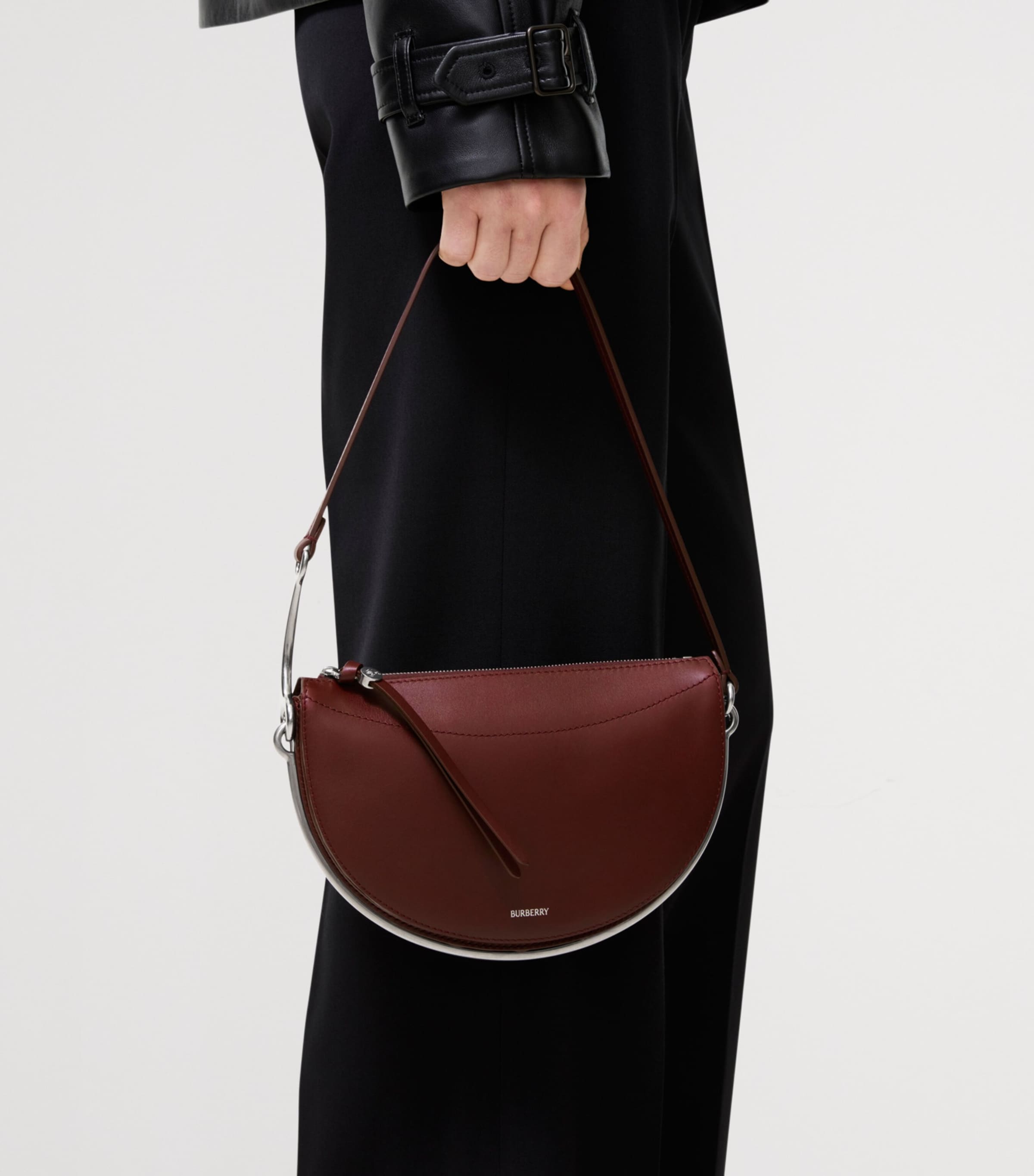 Burberry Small Bridle Saddle Bag Oxblood Red Image 3