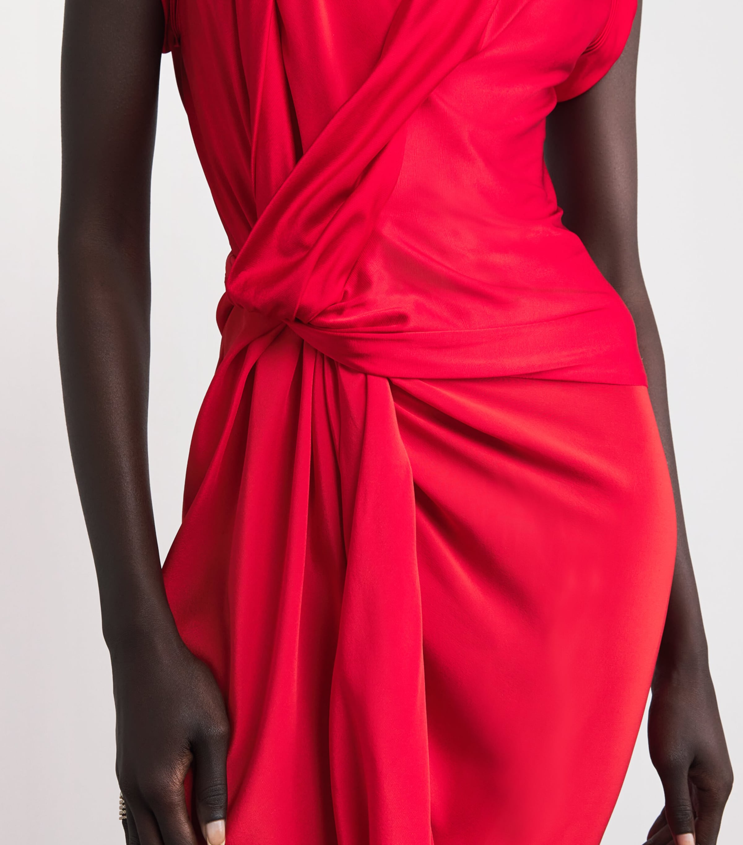 Asymmetric Twist Maxi Dress 9631 CARDINAL RED Image 4