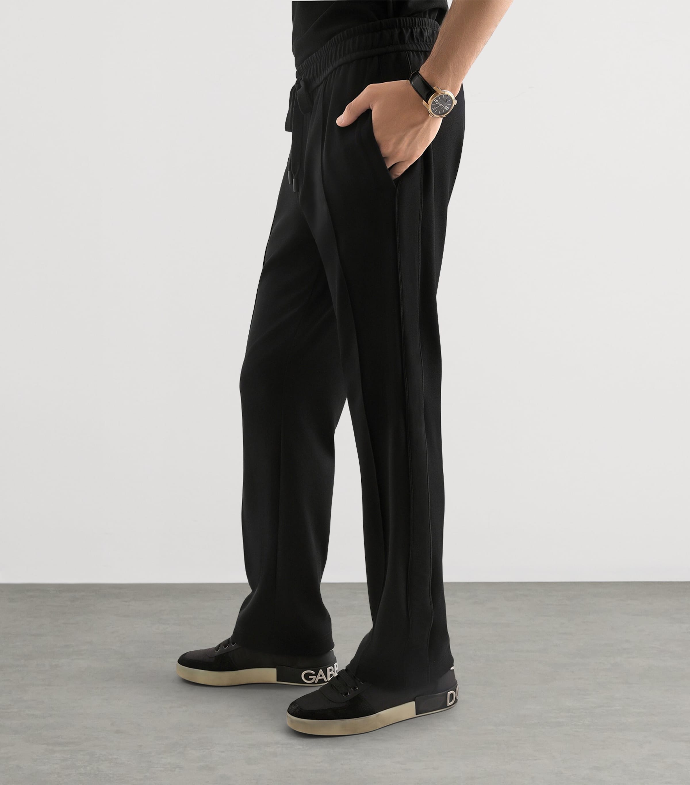 Dolce&Gabbana Mens Straight Tailored Sweatpants Black Image 3