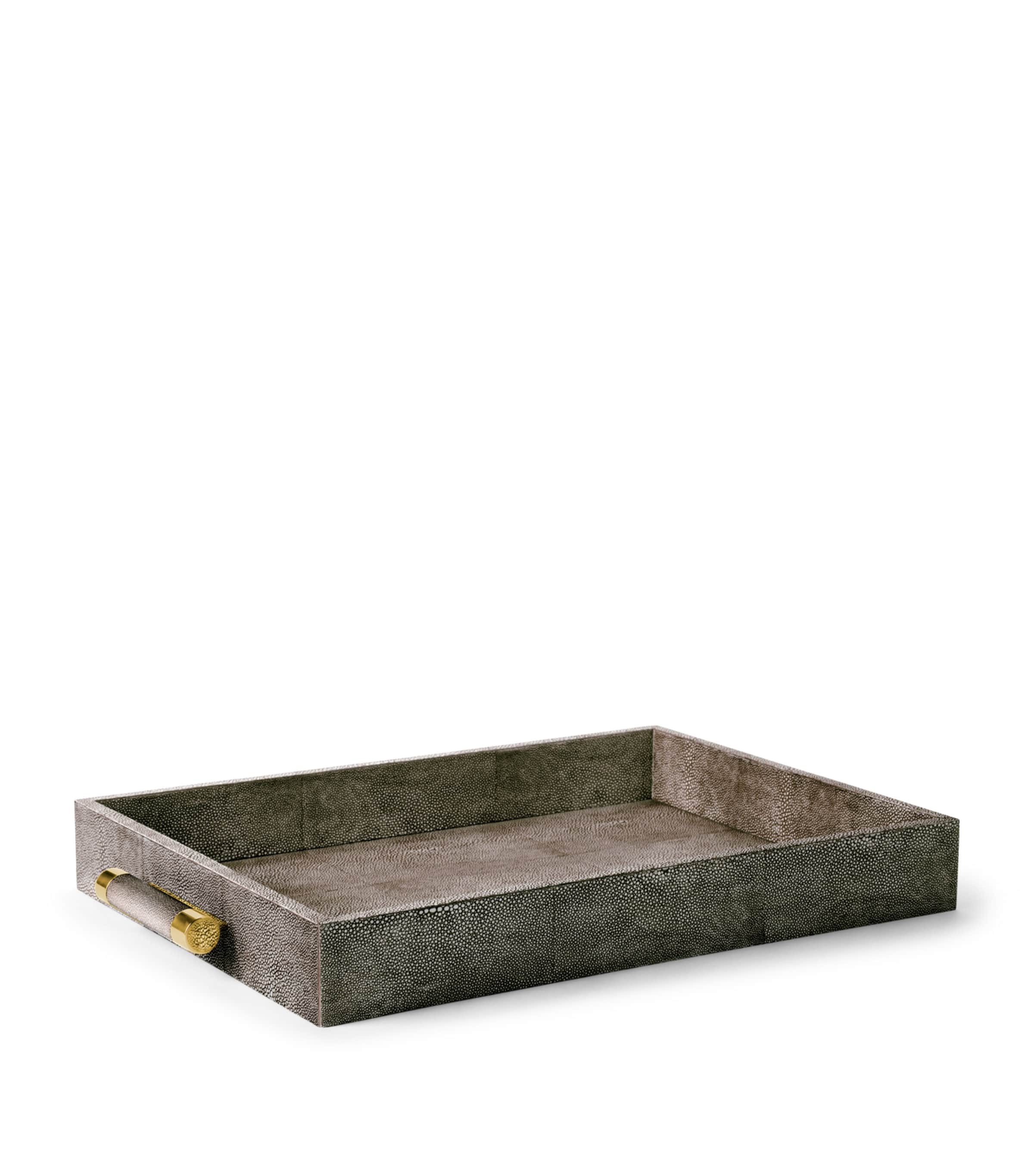 Aerin Shagreen Classic Serving Tray (57.5cm x 37cm) Chocolate Image 1