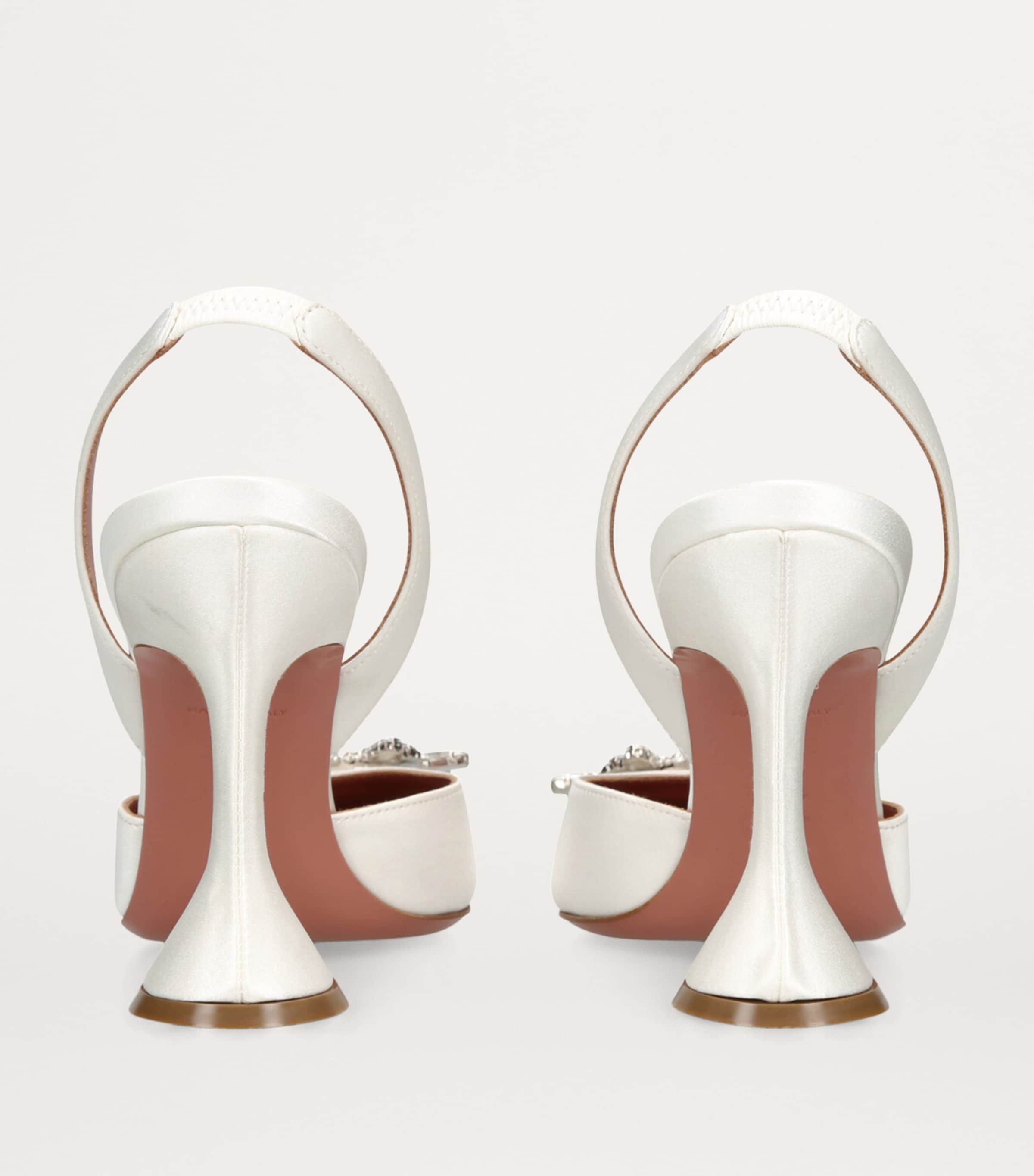 Satin Begum Slingback Pumps 95 WHITE Image 4
