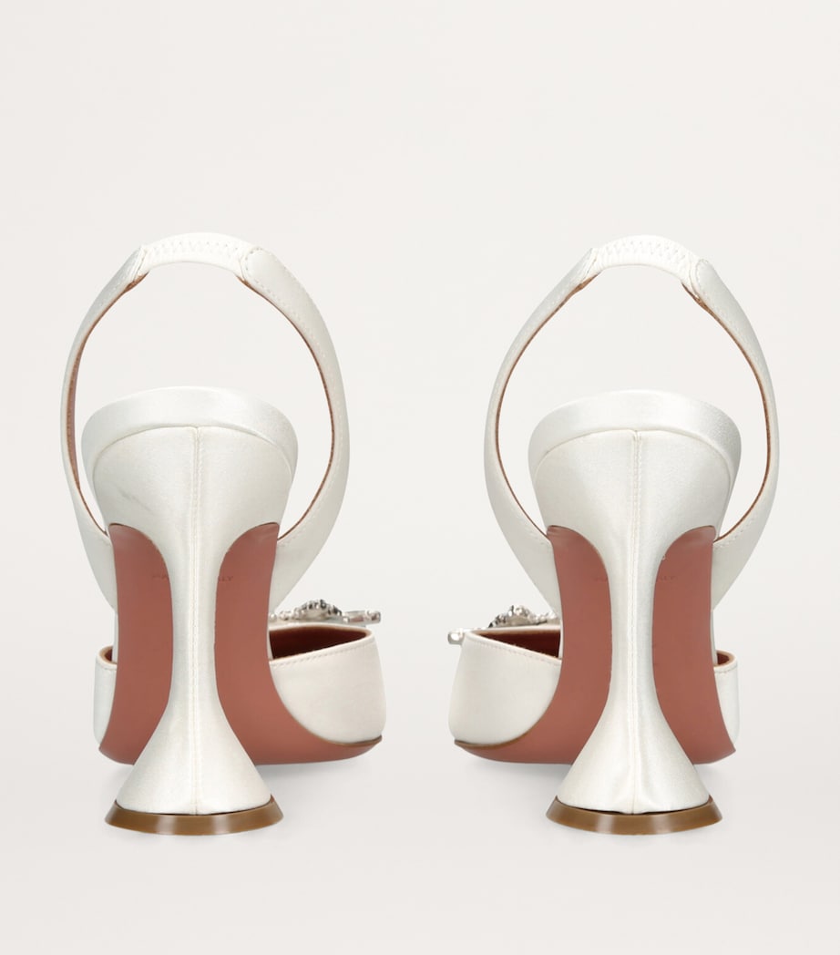 Satin Begum Slingback Pumps 95 WHITE Image 4