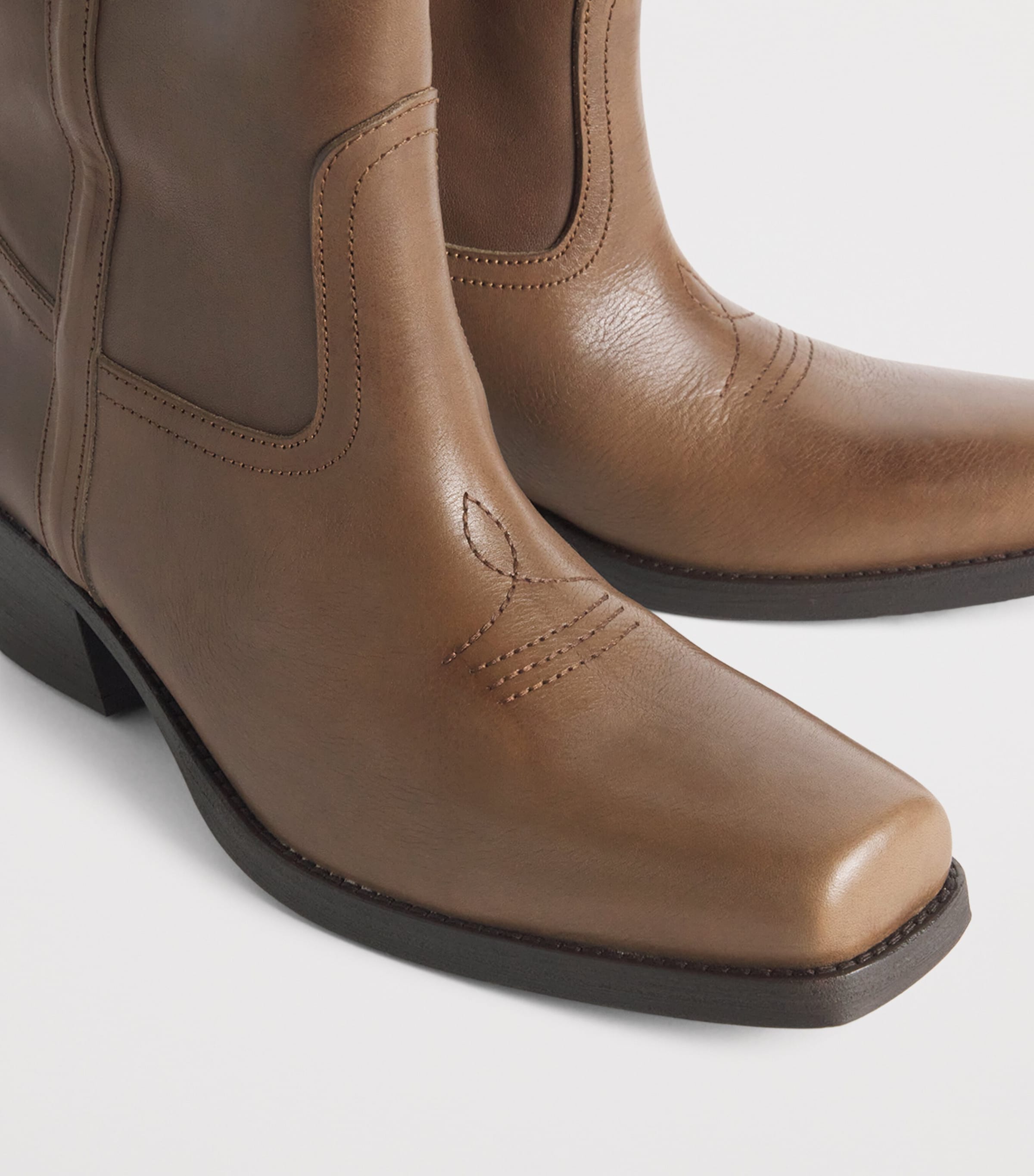 Leather Heeled Ankle Boots 40 MUD Image 7