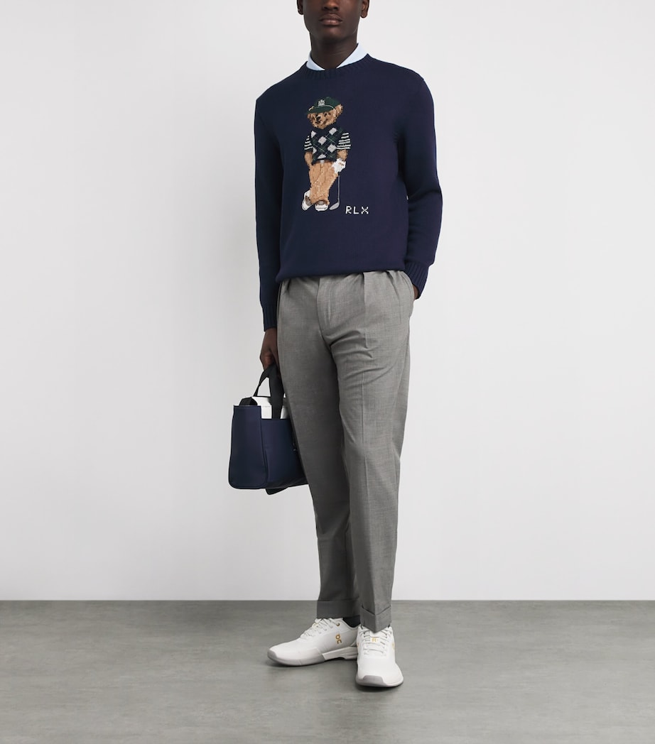 Cotton-Blend Polo Bear Sweater REFINED NAVY Image 2